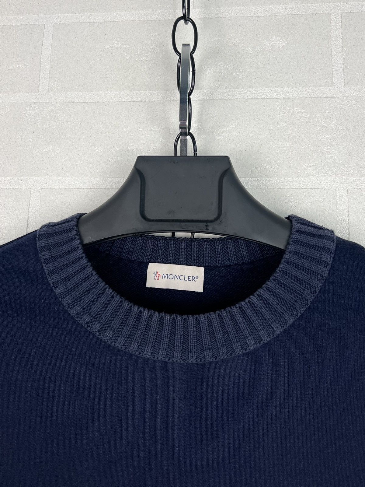 Moncler MONCLER Sweatshirt Cotton Crew Neck Side Logo Navy Men's Size US L / EU 52-54 / 3 - 7 Thumbnail