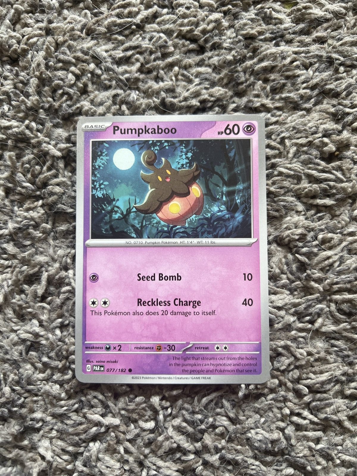 Hypebeast × Nintendo × Pokemon 2023 Pokémon Pumpkaboo Basic Card Size ONE SIZE - 1 Thumbnail