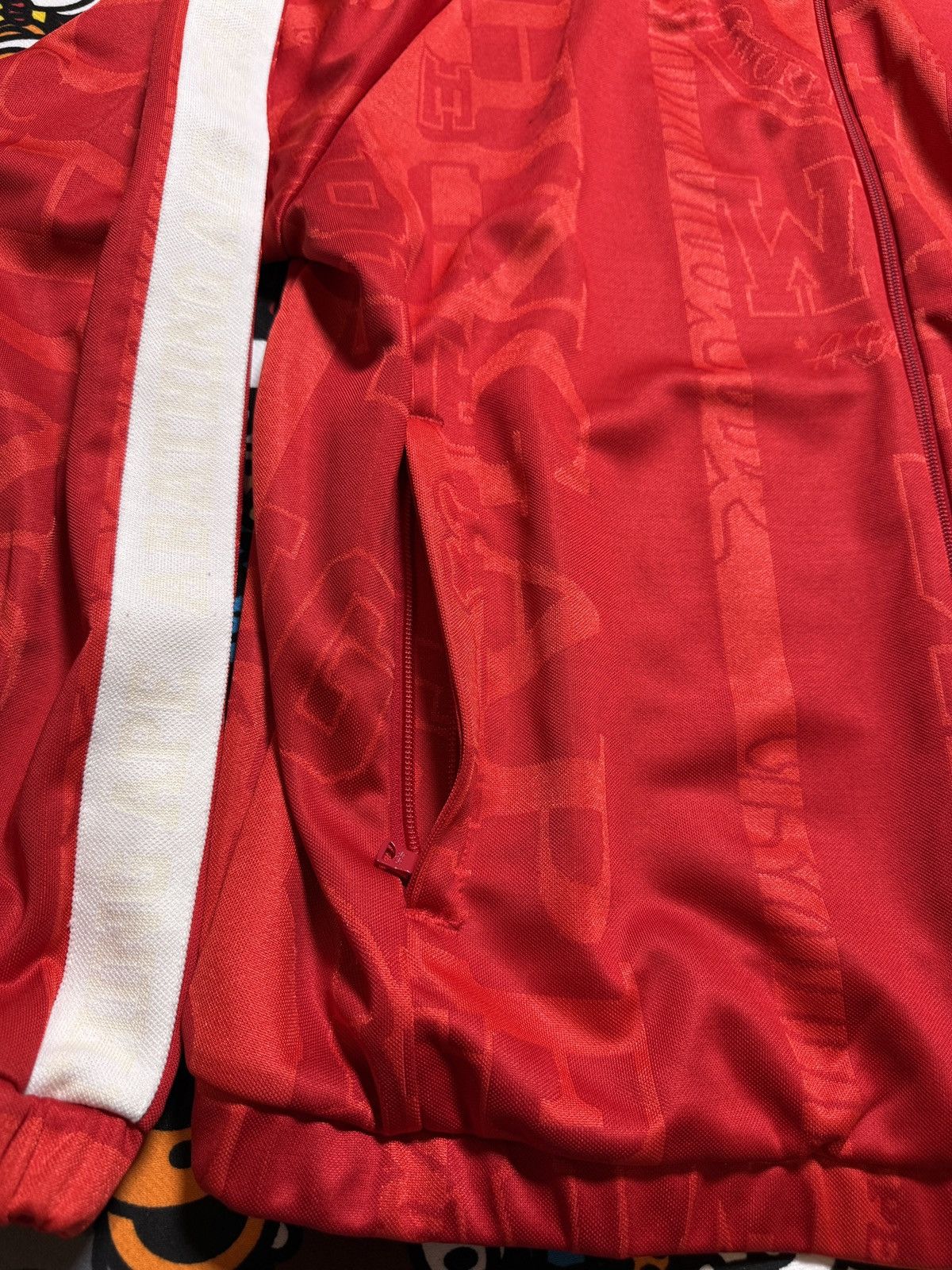 Bape A Bathing Ape Red Polyester Logo Track Jacket Size US L / EU 52-54 / 3 - 6 Thumbnail