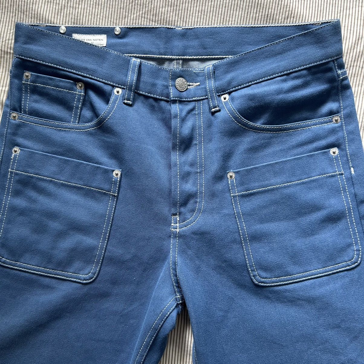 Dries Van Noten Dries Van Noten PANTHERO Blue Denim Pants Size US 32 / EU 48 - 1 Thumbnail