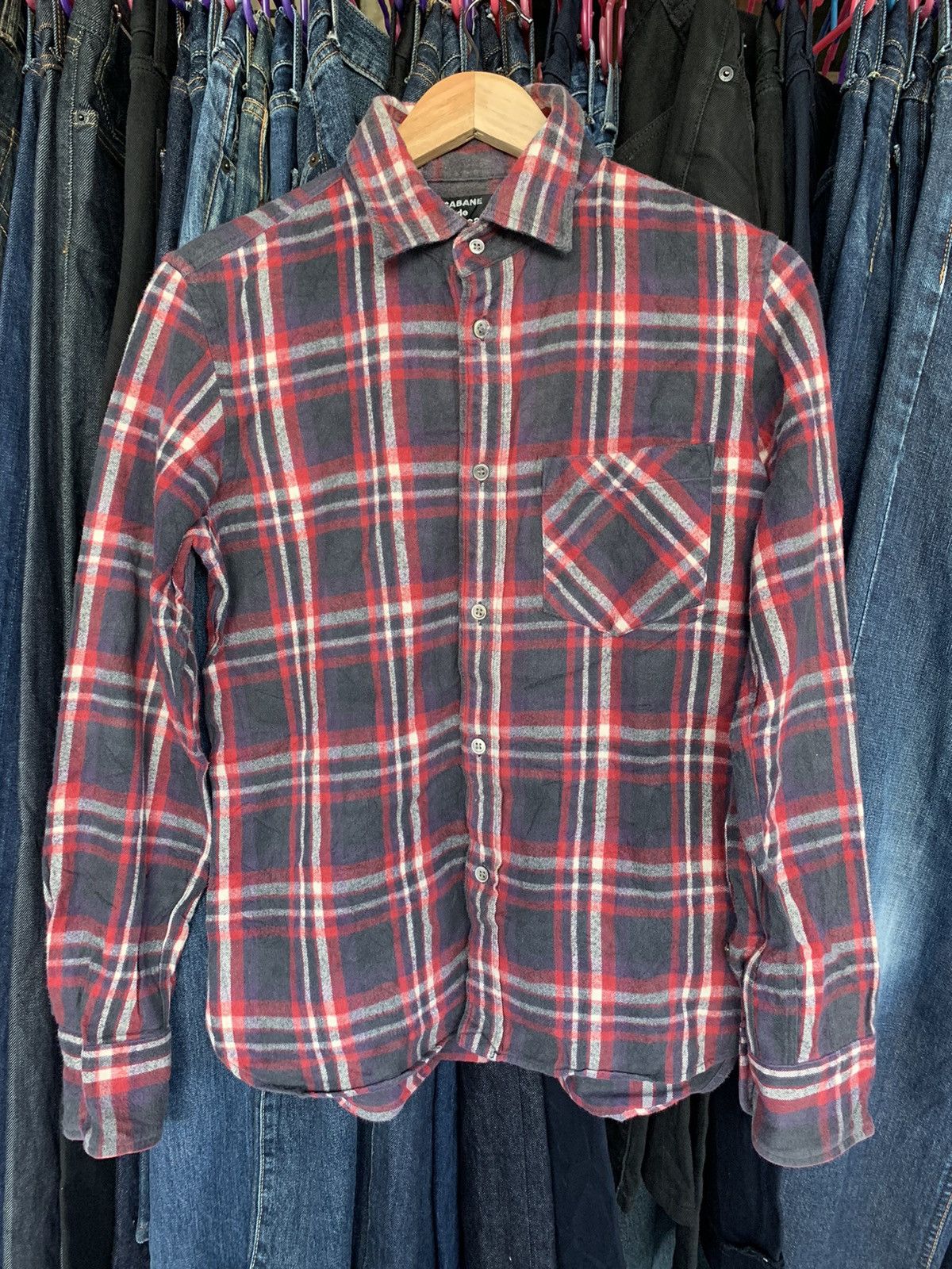 CABANE de ZUCCa × Issey Miyake × Zucca Cabane De Zucca Flannel Shirt Size US S / EU 44-46 / 1 - 3 Thumbnail