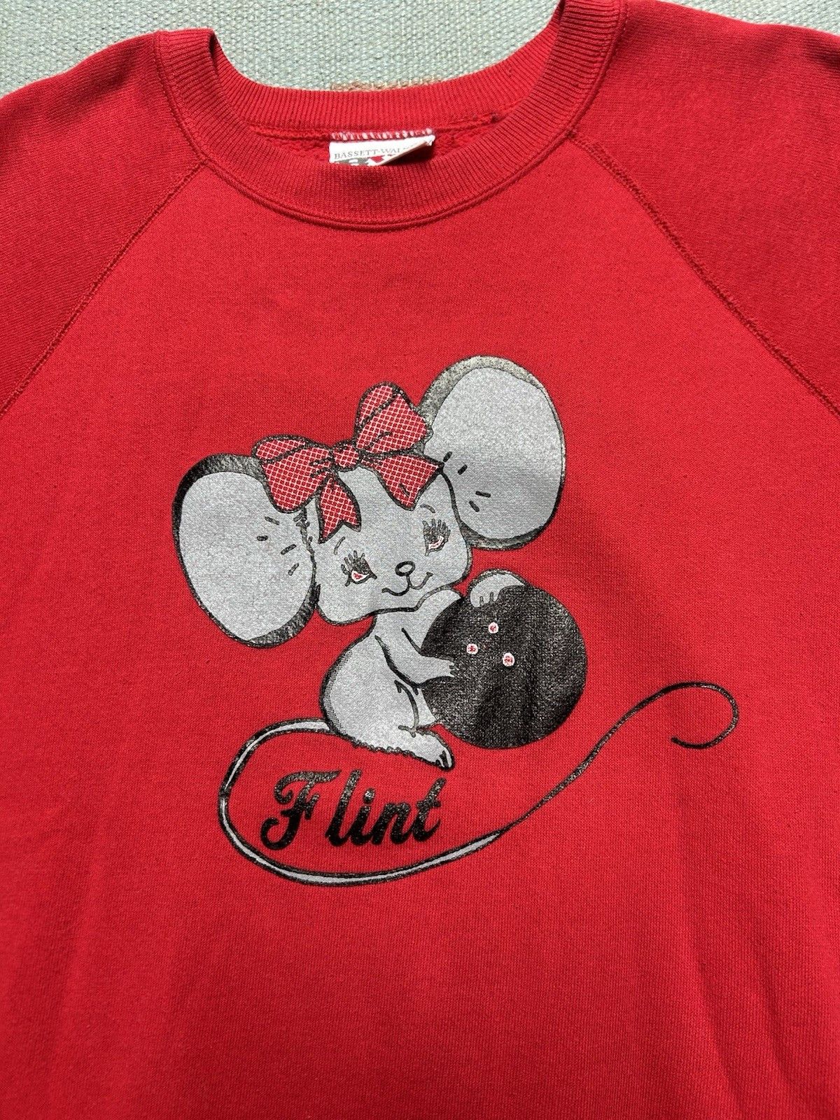 Vintage Vtg 80s sweatshirt flint Michigan mouse bowling ball cute XL Size US XL / EU 56 / 4 - 2 Thumbnail