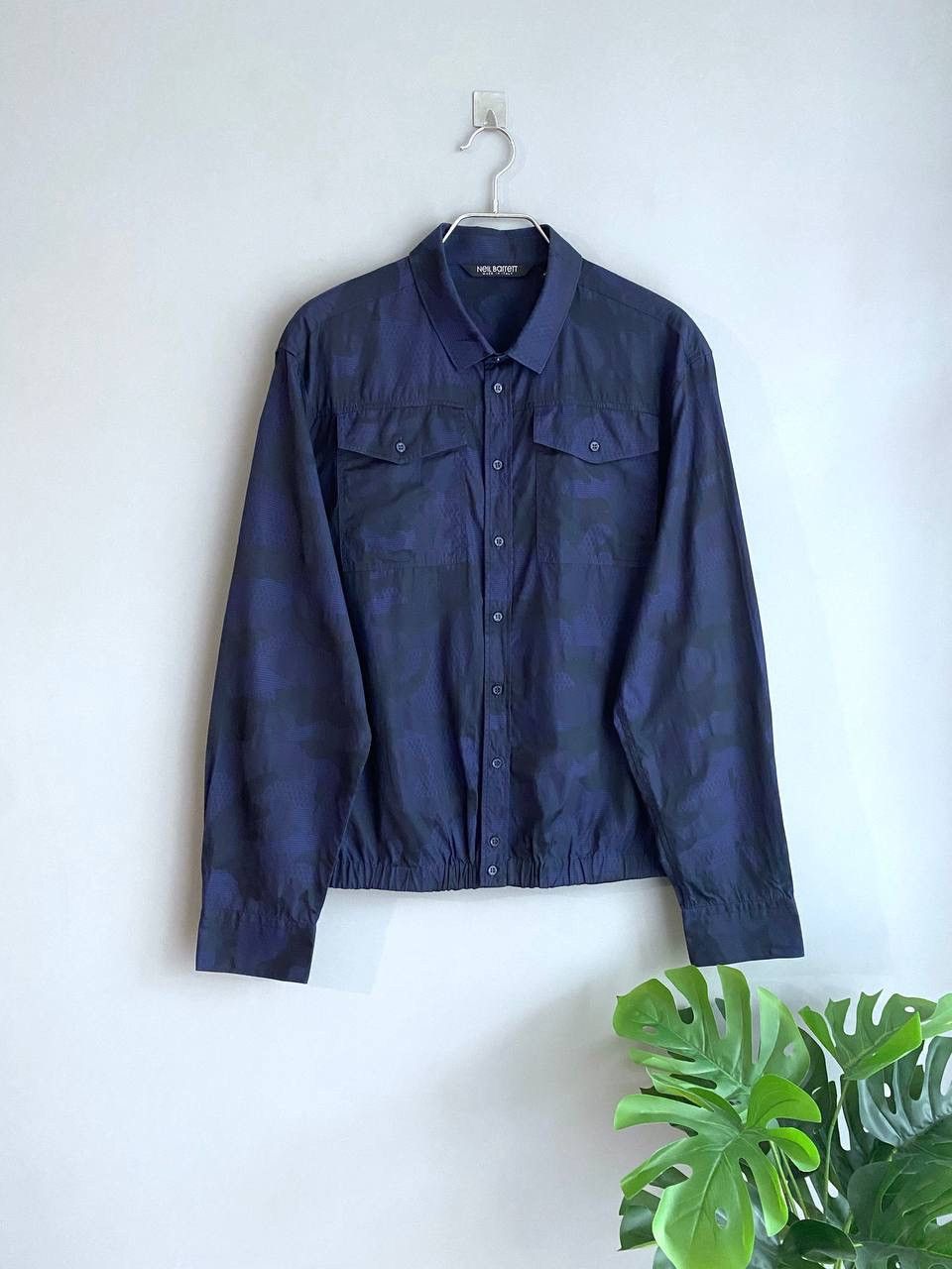 Designer × Neil Barrett Neil Barrett Men's Navy Camo Shirt Made in Italy, Size L-XL Size US L / EU 52-54 / 3 - 1 Thumbnail