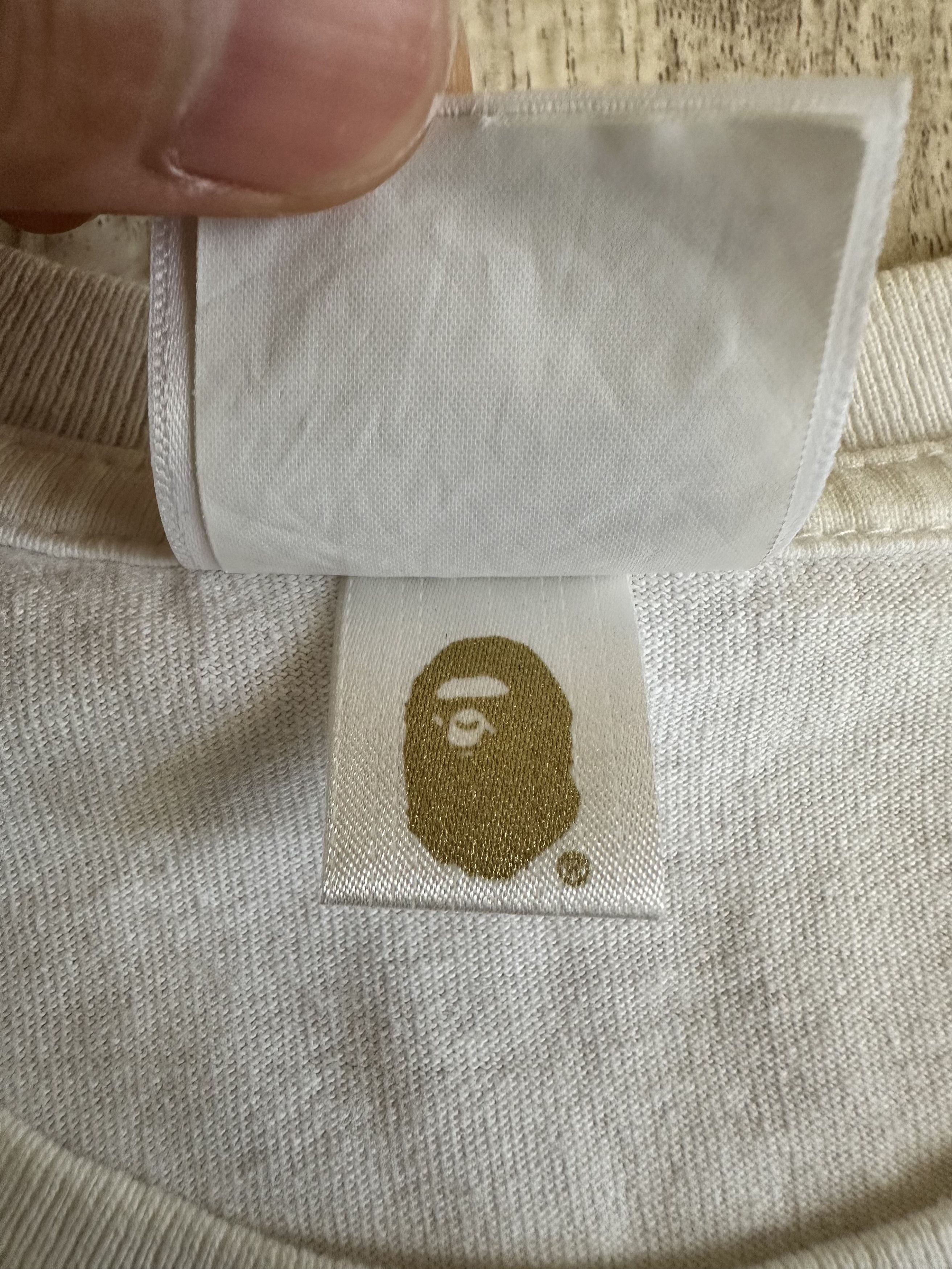 Bape A BATHING APE Shark Head Cotton T-shirt White Size M Size US M / EU 48-50 / 2 - 5 Thumbnail