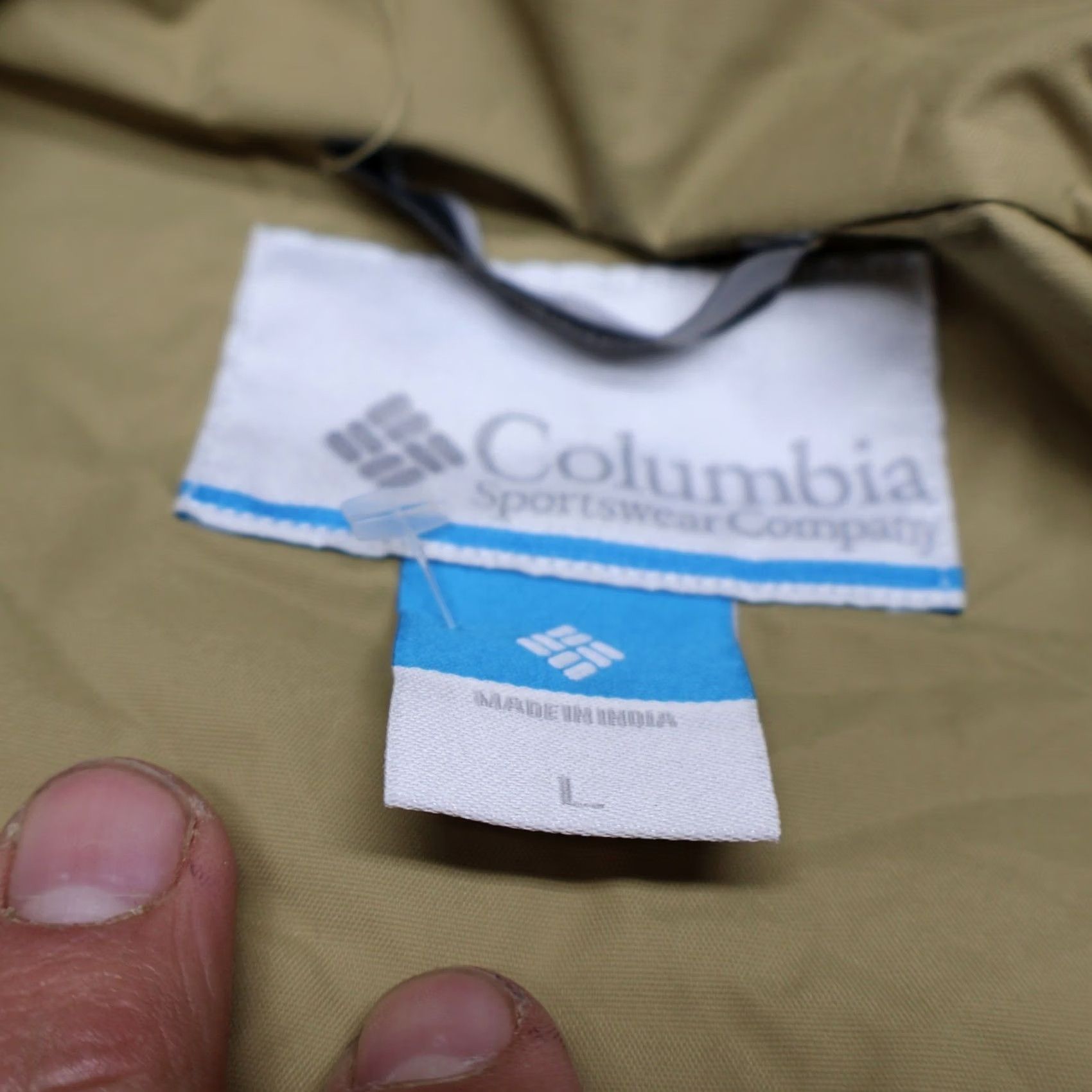Vintage Columbia Jacket Mens Large Beige Hooded Wind Rain Waterproof Utility Full Zip Size US L / EU 52-54 / 3 - 7 Thumbnail