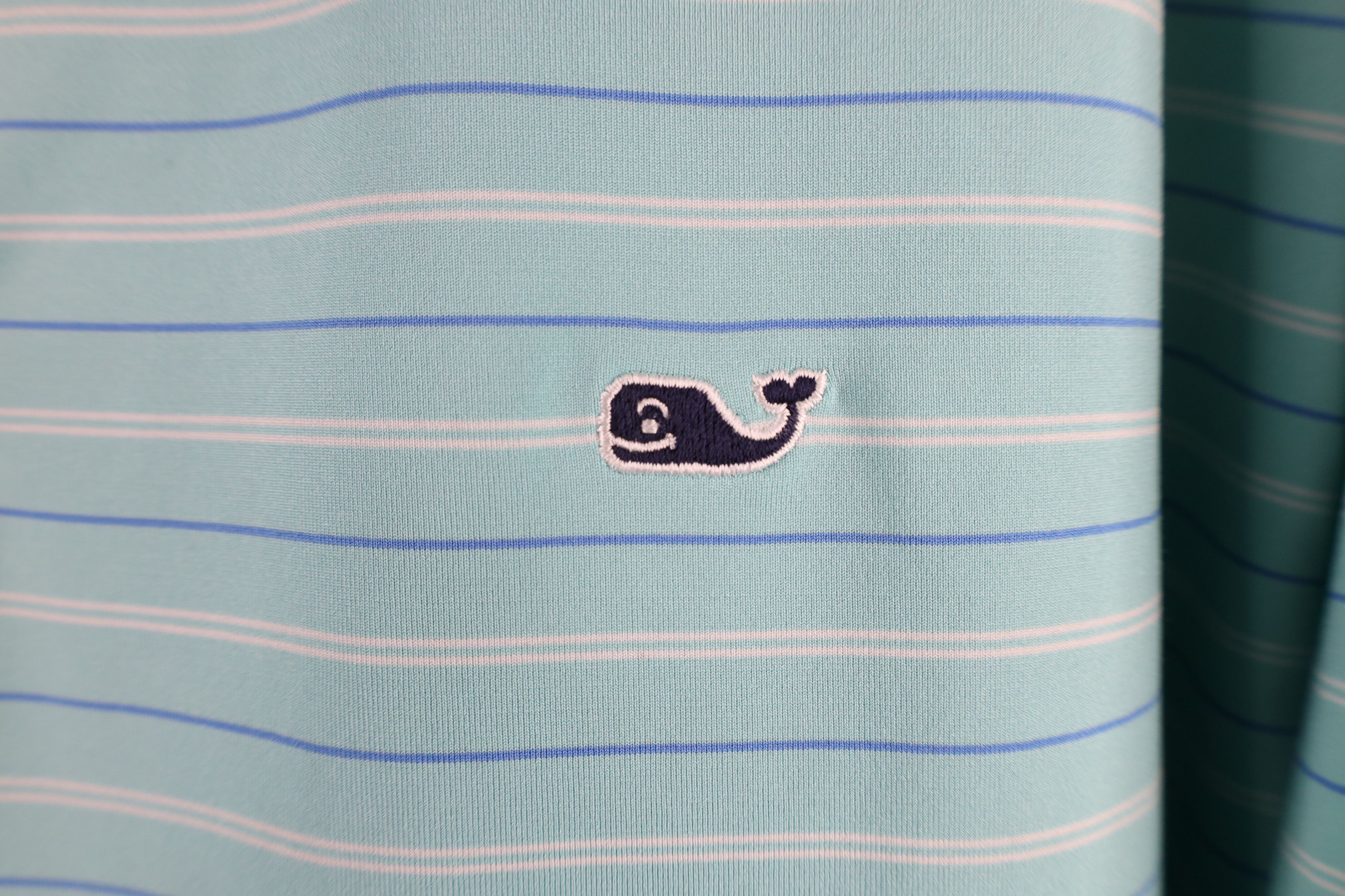 Vineyard Vines × Vintage Vineyard Vines Logo Performance Knit Striped Golf Polo Shirt Size US XXL / EU 58 / 5 - 4 Thumbnail