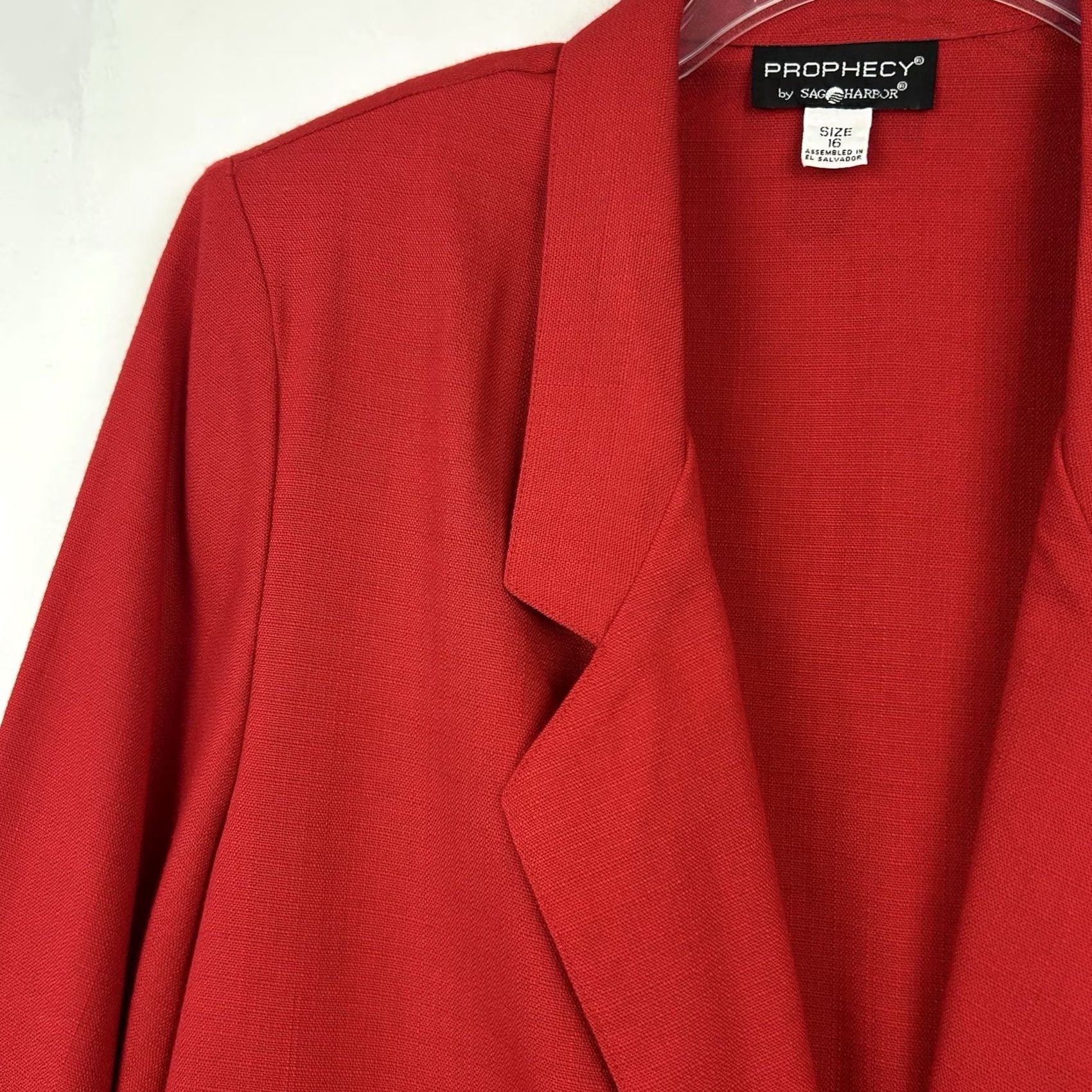 Vintage VINTAGE Red 1 Button Blazer Jacket Womens 16 Retro Holiday Office Career Size XXL / US 16-18 / IT 52-54 - 6 Thumbnail