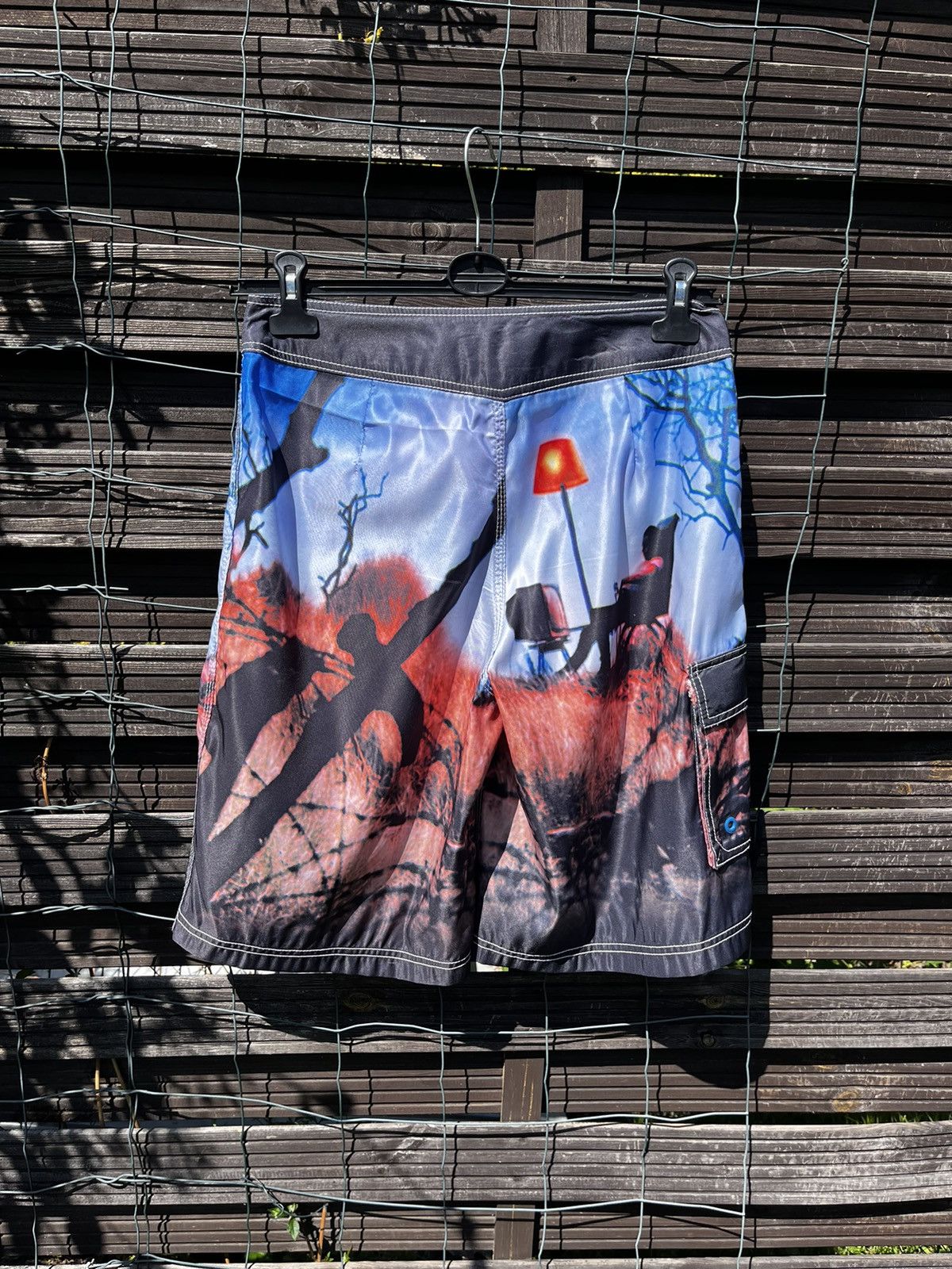 Pink Floyd × Vintage 🎸 PINK FLOYD THE WALL DRAGONFLY RARE SURF SHORTS Y2K TRUNKS Size US 32 / EU 48 - 9 Thumbnail