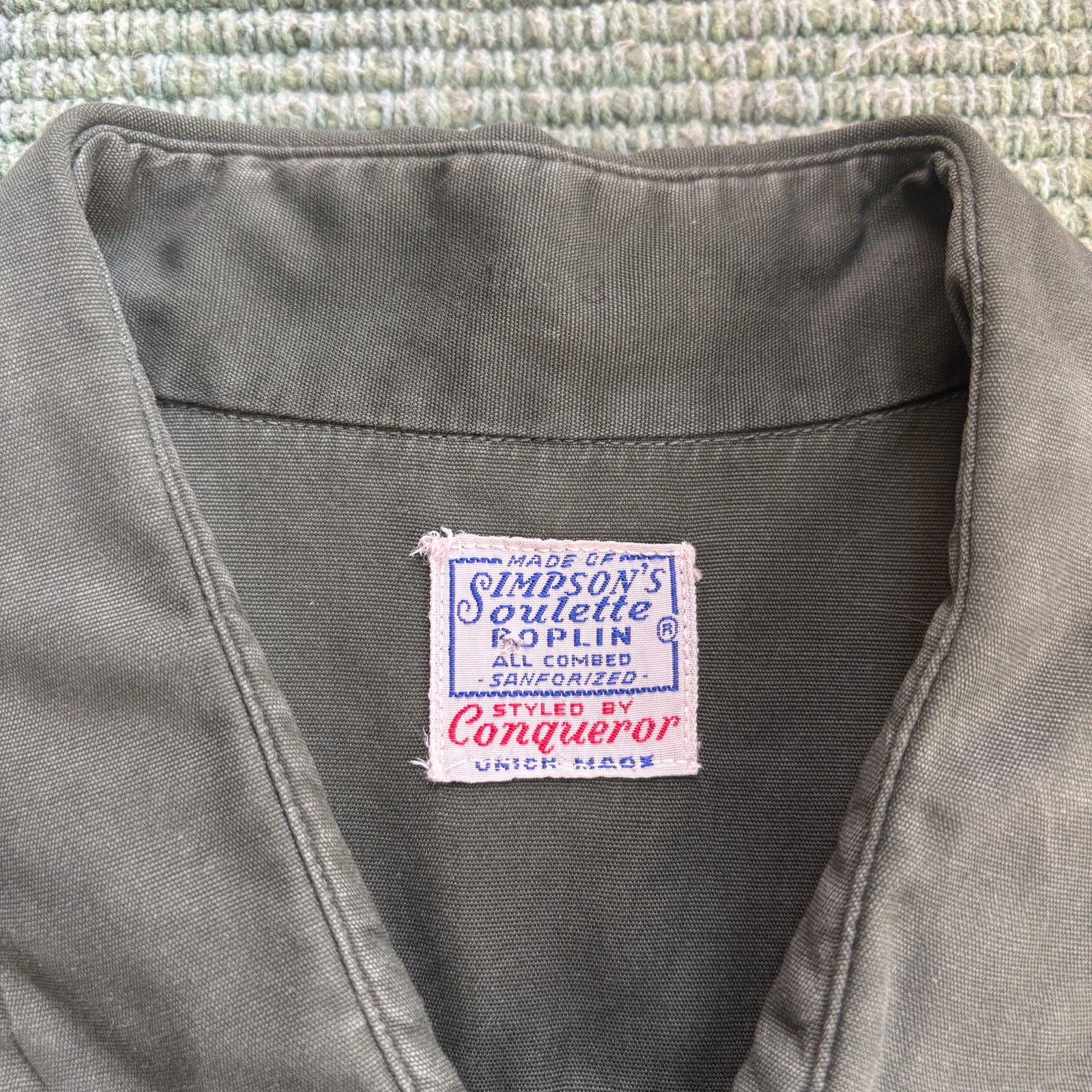 Vintage True Vintage 1950s Sanforized Waxed Cotton Poplin Shirt L Size US L / EU 52-54 / 3 - 3 Thumbnail