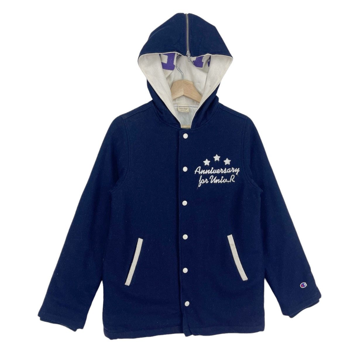 Champion × Vintage Vintage Champion Anniversary Wool Varsity Hoodie Size US S / EU 44-46 / 1 - 6 Thumbnail