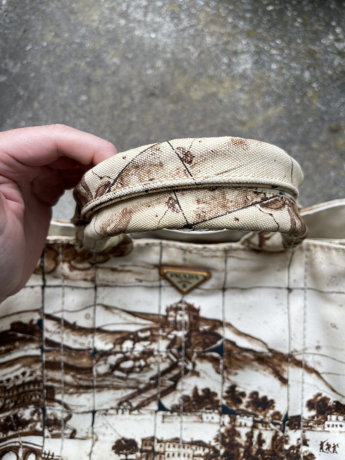 Prada Prada Mount Vesuvius Large Canapa Canvas Tote printed Size ONE SIZE - 5 Thumbnail