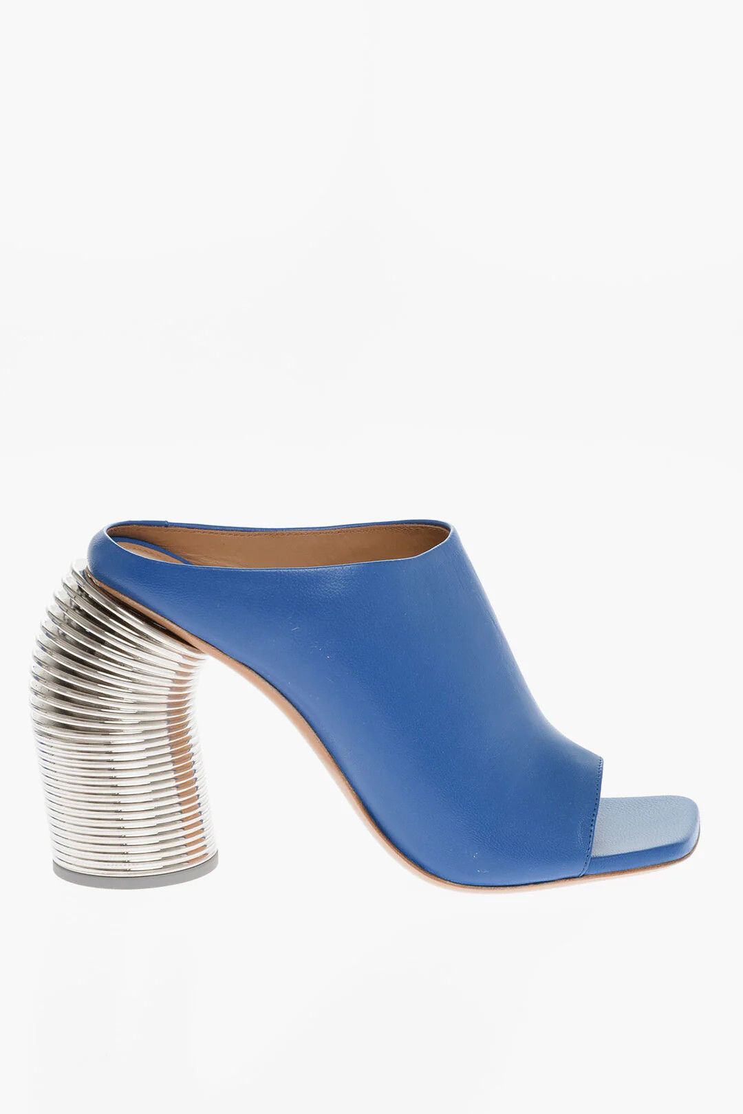 Off-White og1mm0426 Leather Open-Toe Mules in Blue Size US 8 / IT 38 - 1 Thumbnail