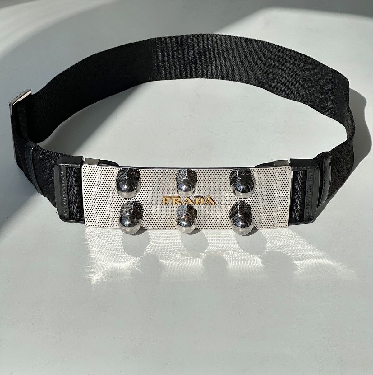 Prada PRADA FW 2007 Massive Studded Screws Logo Metal Belt runway Size ONE SIZE - 14 Thumbnail