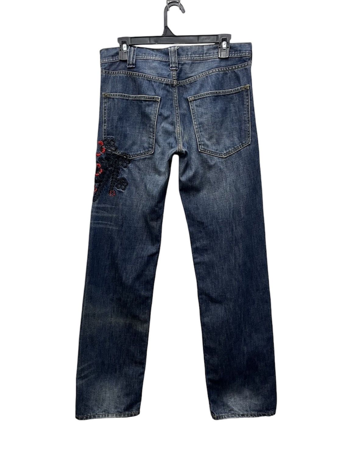 Takeo Kikuchi Vintage Takeo Kikuchi Japan Floral Embroidery Denim Pants Size US 32 / EU 48 - 2 Thumbnail