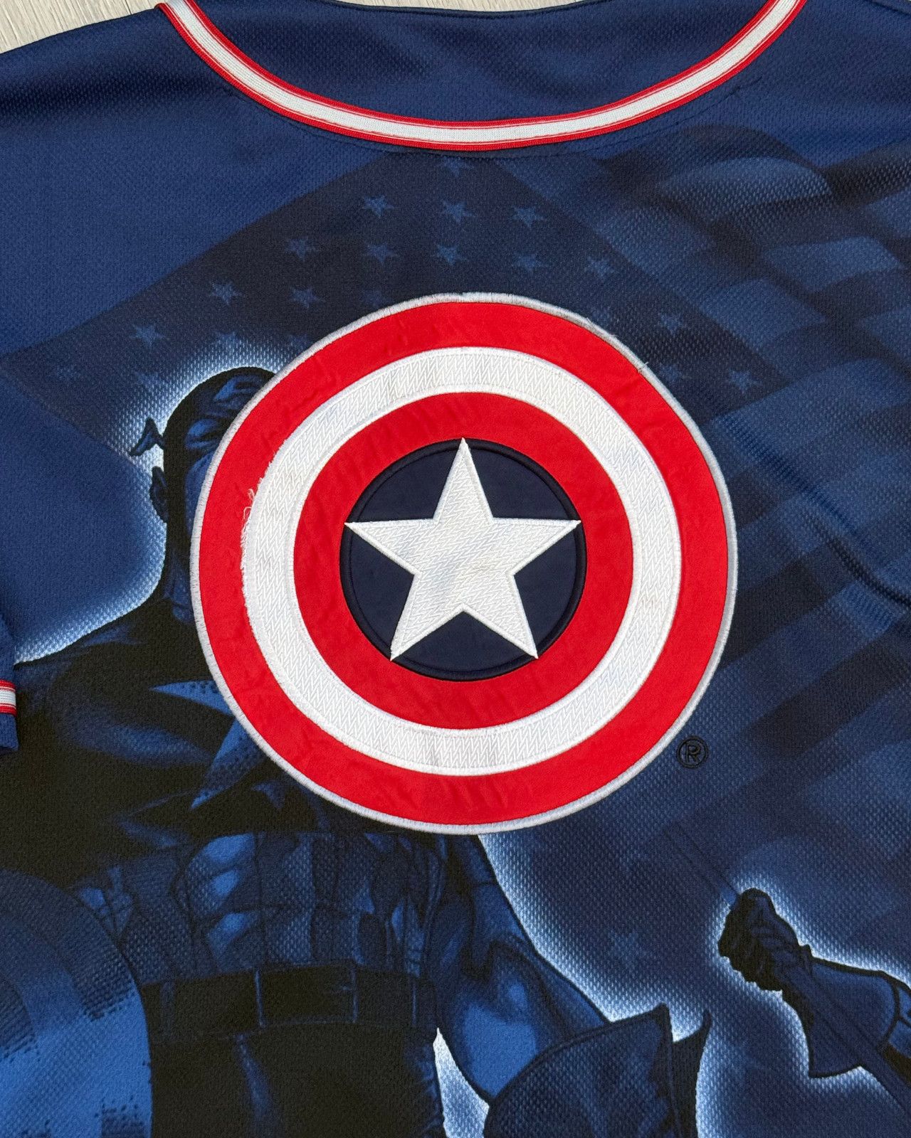 Marvel Comics Vintage 2002 Marvel Comics Captain America Baseball Jersey L Size US L / EU 52-54 / 3 - 6 Thumbnail