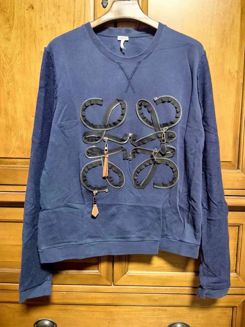 Loewe Loewe Blue Sweatshirt with Logo Design - dmc Size US S / EU 44-46 / 1 - 1 Thumbnail
