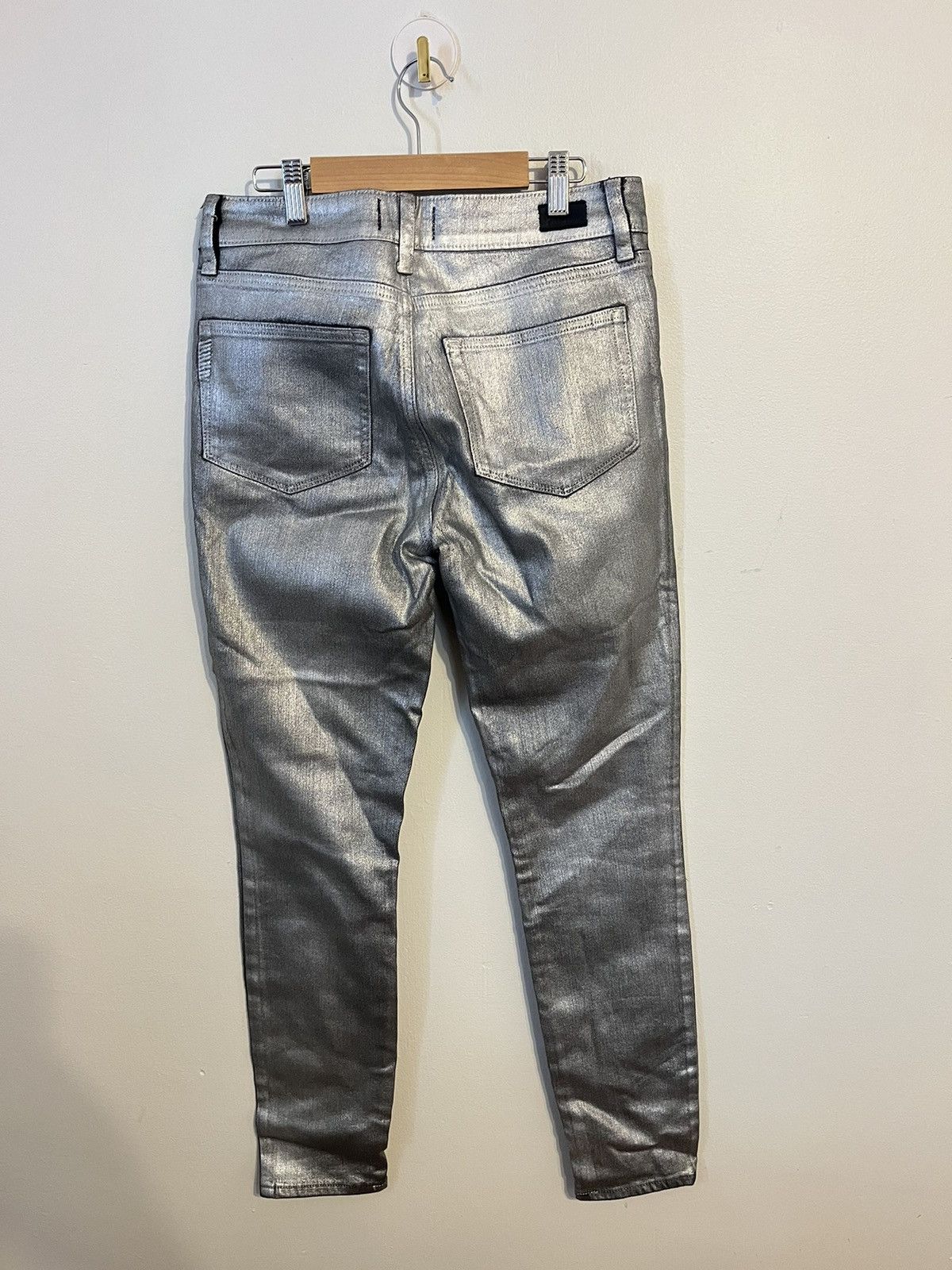 Paige Metallic Astronaut PAIGE Pants Rare Silver Denim Jeans Size US 29 - 6 Thumbnail