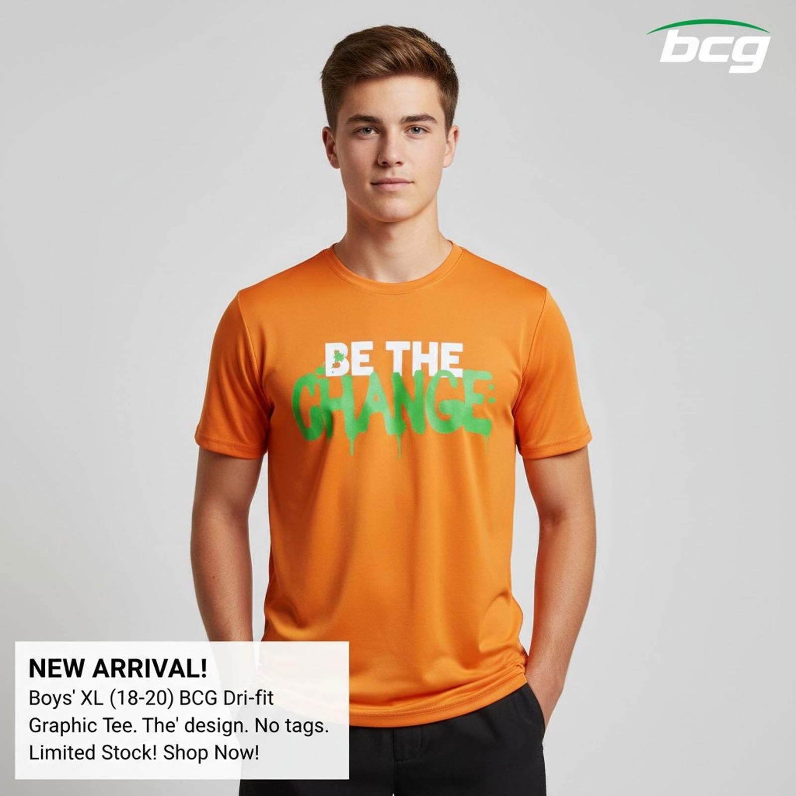 Other Boys XL (18-20) BCG Orange Dri-FIT Graphic Tee-Be The Change Size ONE SIZE - 2 Thumbnail