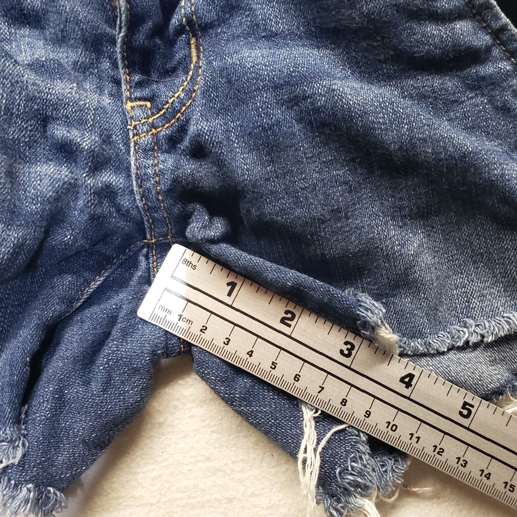 American Eagle Outfitters American Eagle Shortie Denim Cutoff Shorts Shorts Super Blue Stretch Hi Rise 0 Women's Size 25" / US 0 / IT 36 - 7 Thumbnail