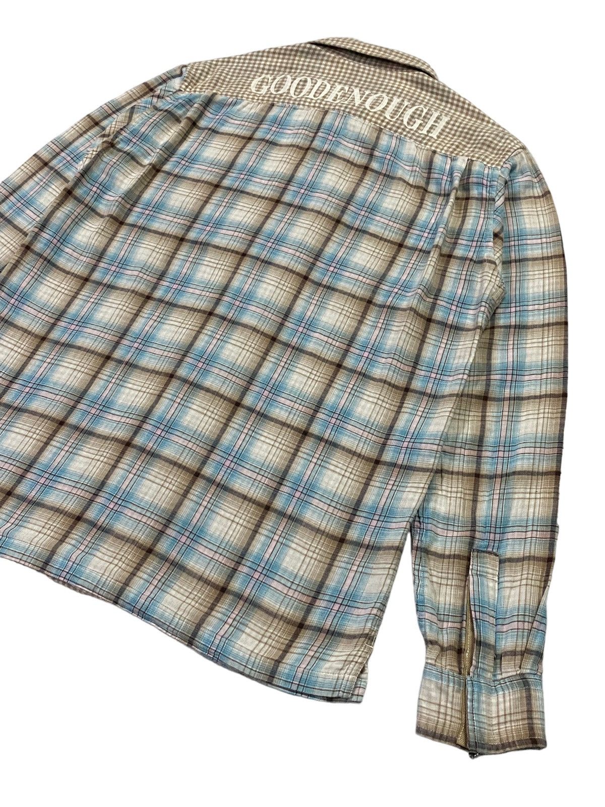 GOODENOUGH × Japanese Brand Goodenough Spellout Checked Shirt Button Ups Size US M / EU 48-50 / 2 - 20 Thumbnail