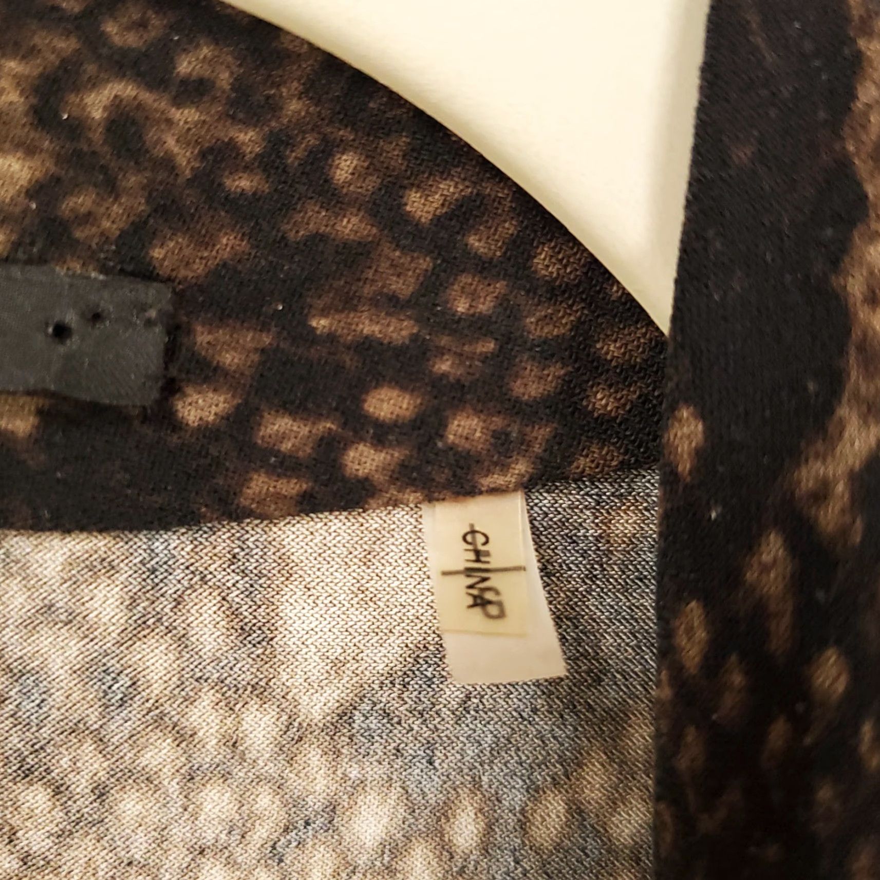 Vintage Tahari Dress Womens Large Black Brown Snake Print Faux Wrap V-Neck Stretch Size L / US 10 / IT 46 - 7 Thumbnail