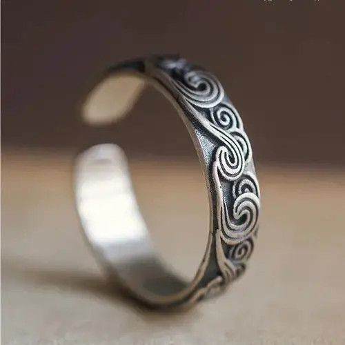 Ring Of Fire Retro Auspicious Wave Cloud Rings Size ONE SIZE - 2 Thumbnail