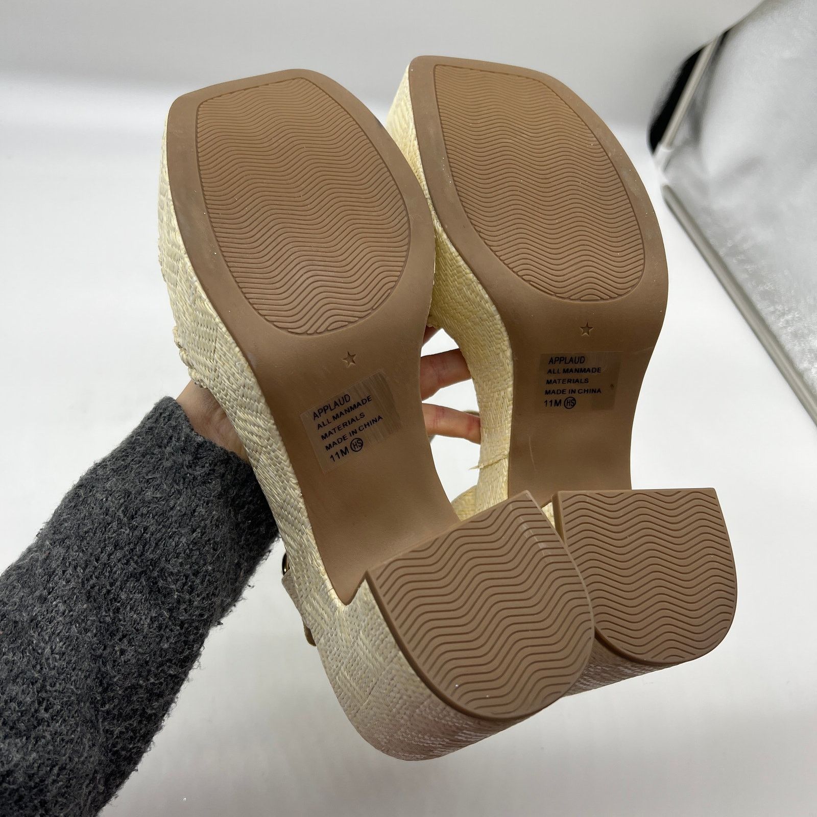 Other Women Block Shoes Platform Flat Wedge Casual Open Toe Size US 11 / IT 41 - 4 Thumbnail