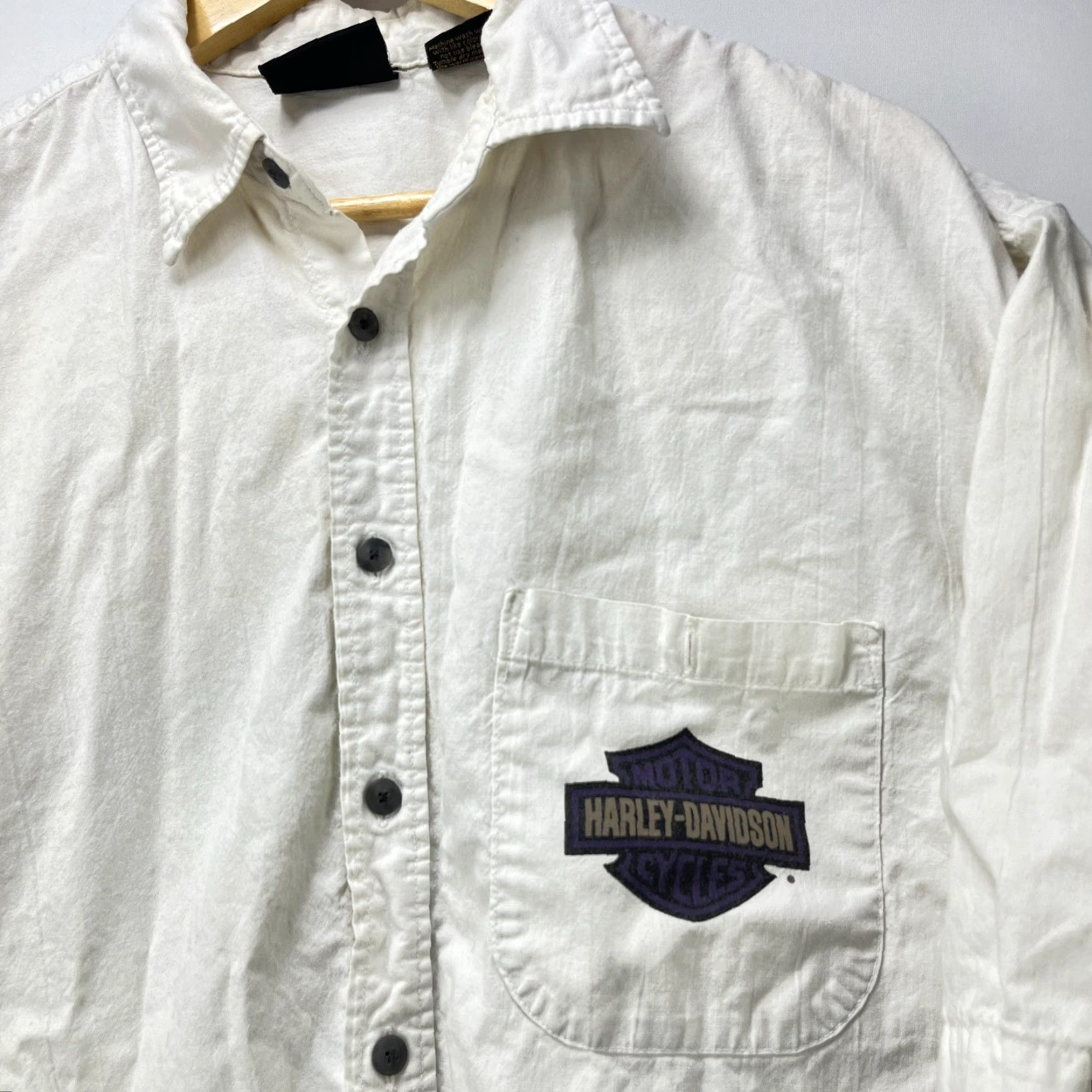 Harley Davidson VINTAGE Harley-Davidson Eagle Button-Up Shirt XL Men White 90s Shirt Vintage Harley-Davidson Mens XL White 90s Size US XL / EU 56 / 4 - 2 Thumbnail