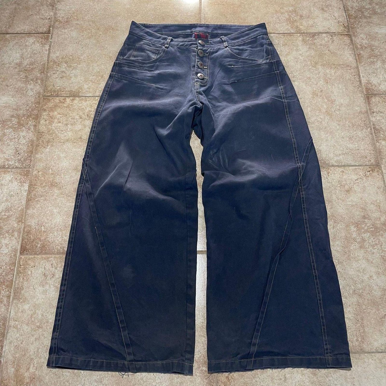 Japanese Brand Japanese Vintage Y2k Wide-leg Baggy Denim Jeans size 28 Size 28" / US 6 / IT 42 - 2 Thumbnail