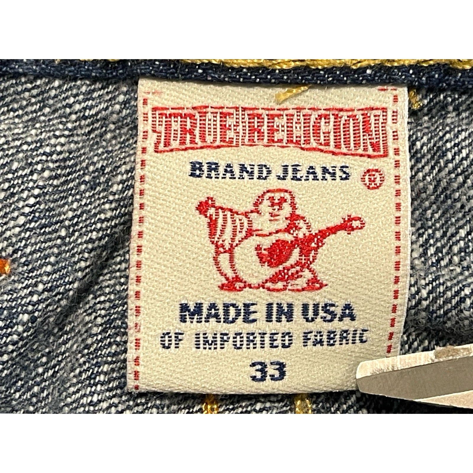 True Religion VINTAGE? Wait, not vintage—True Religion Logan Jeans Button Fly 35 x 28.5 Men's Blue USA Straight Denim Jeans Size US 35 - 6 Thumbnail