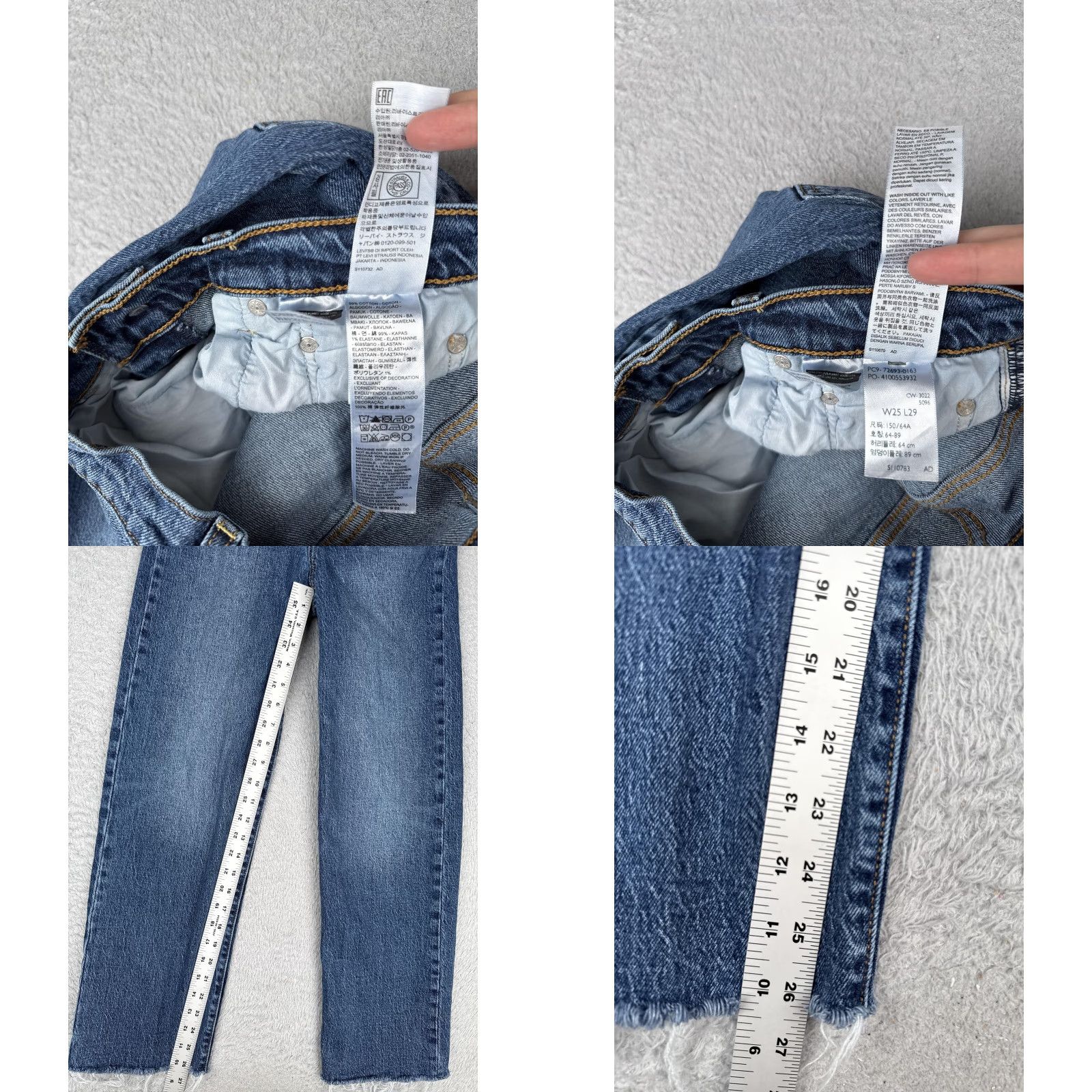 Levi's Levis Jeans Womens 25 Blue Premium Big E Ribcage Straight Ankle High Rise Button Size 42" / US 20 - 8 Thumbnail