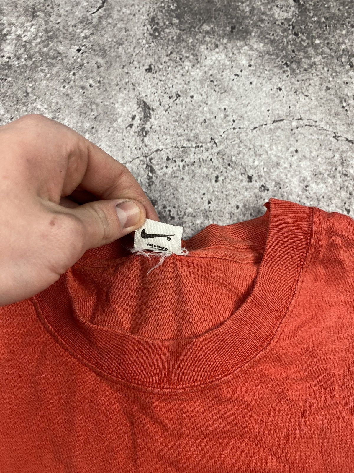 Nike × Vintage 🍊Nike Vintage Big Logo Central Swoosh Orange t-shirt jersey Size US L / EU 52-54 / 3 - 4 Thumbnail