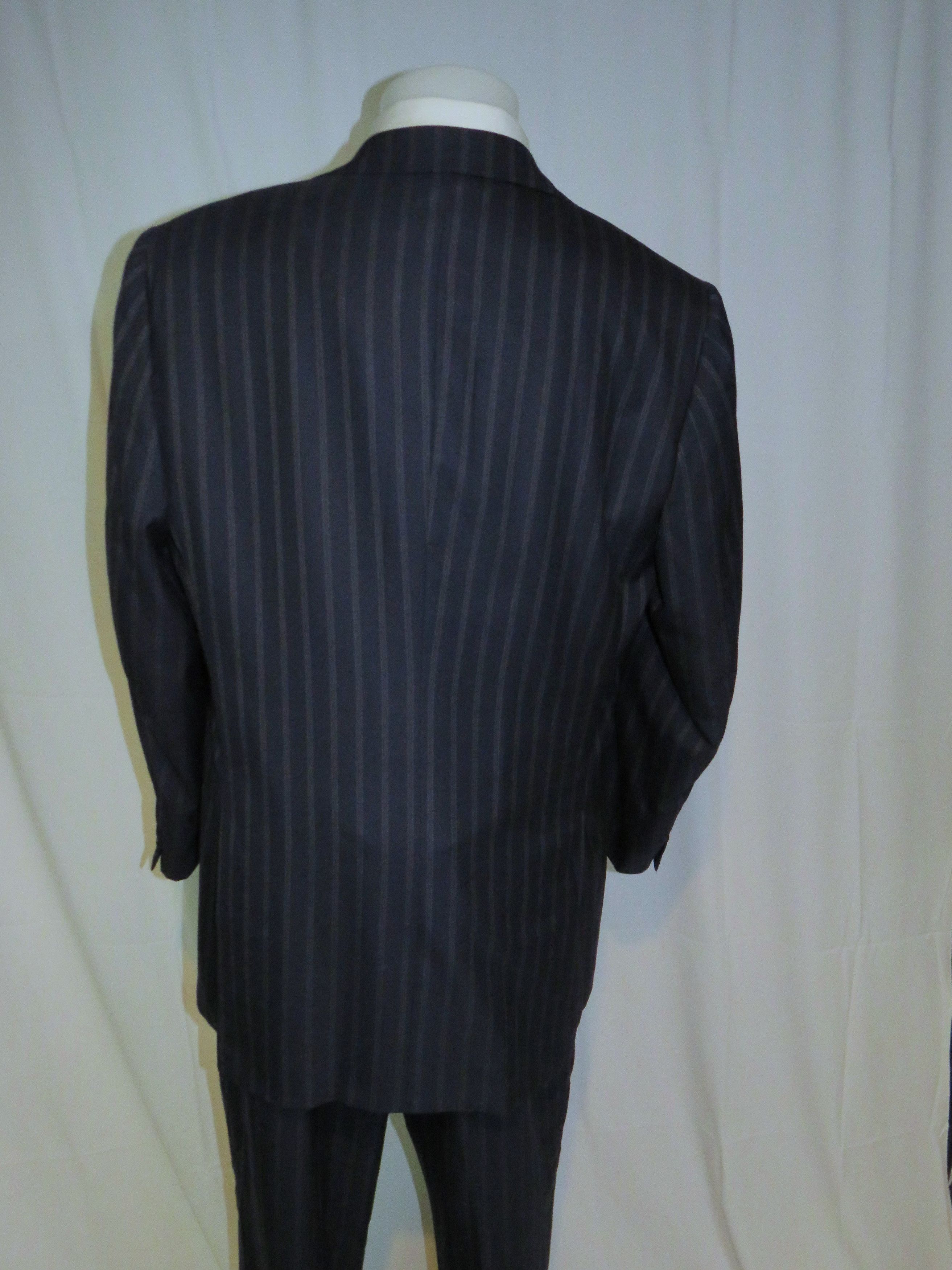 Kiton 14 Micron Super 180 Blanc Blue Striped Two Button Suit 48L Size 48L - 12 Thumbnail