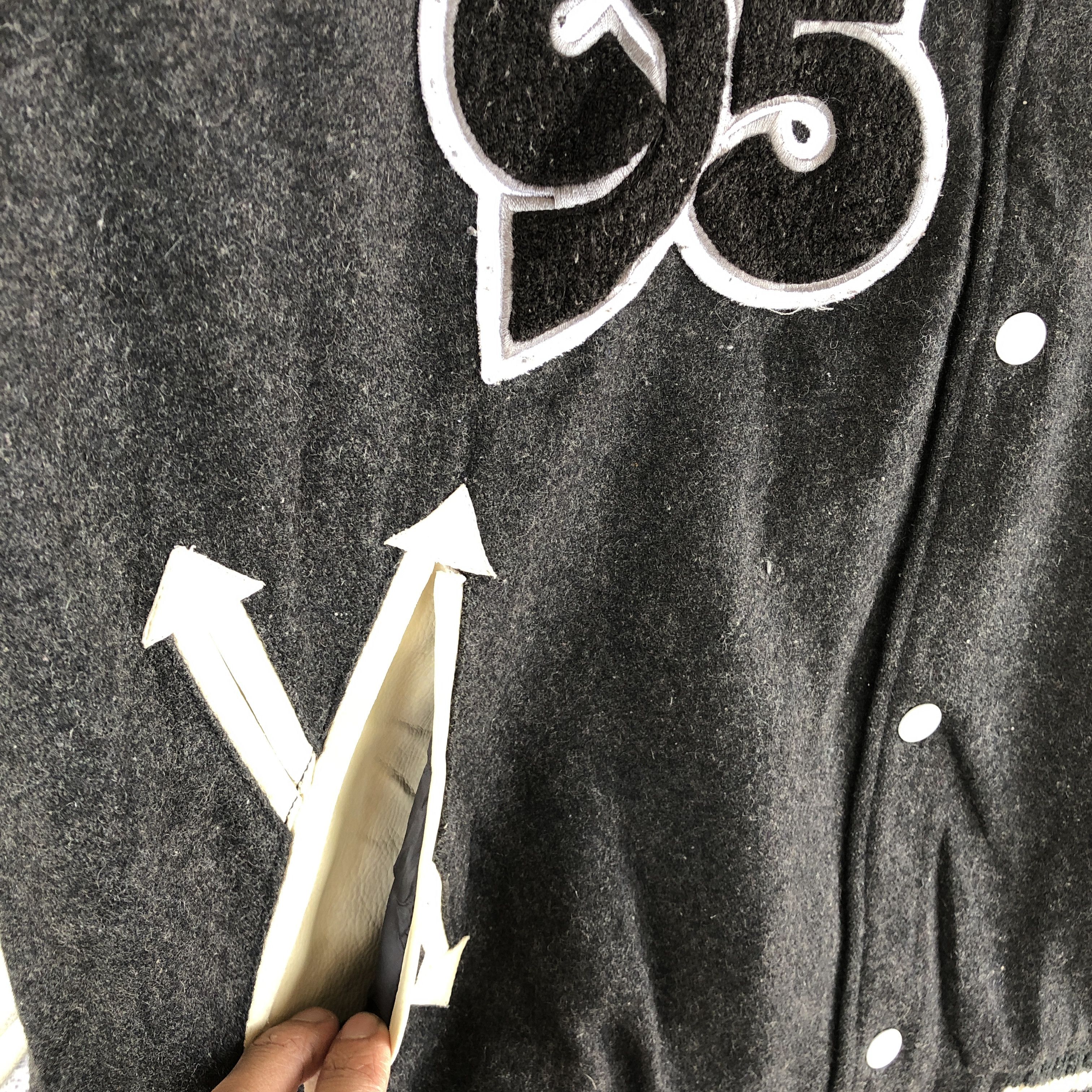 Vintage BONG Varsity Jacket Letterman Leather Wool Jacket Size US L / EU 52-54 / 3 - 7 Thumbnail