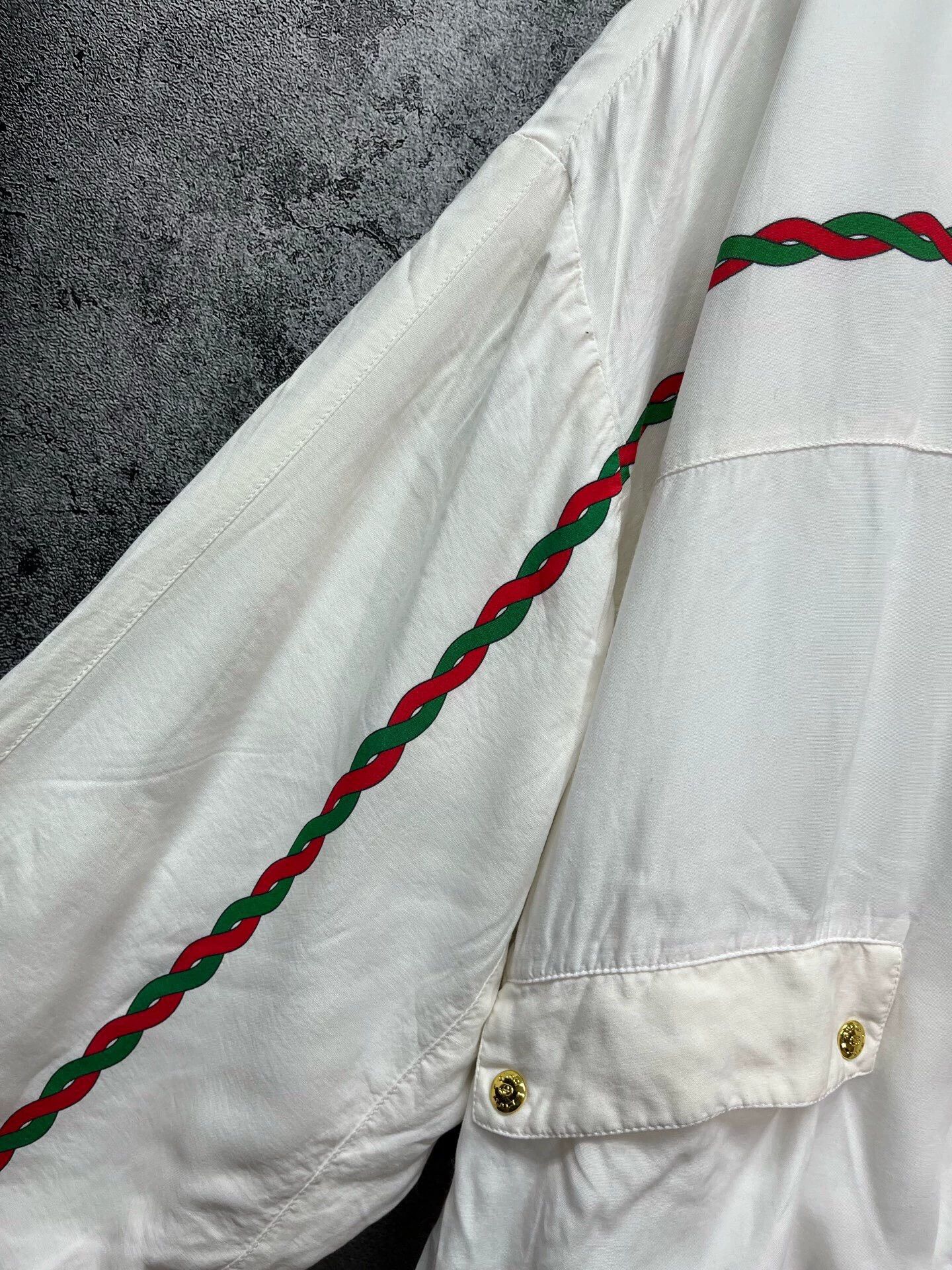 Gucci GUCCI Red Green Stripe Gold Button Jacket 50 Size US M / EU 48-50 / 2 - 4 Thumbnail