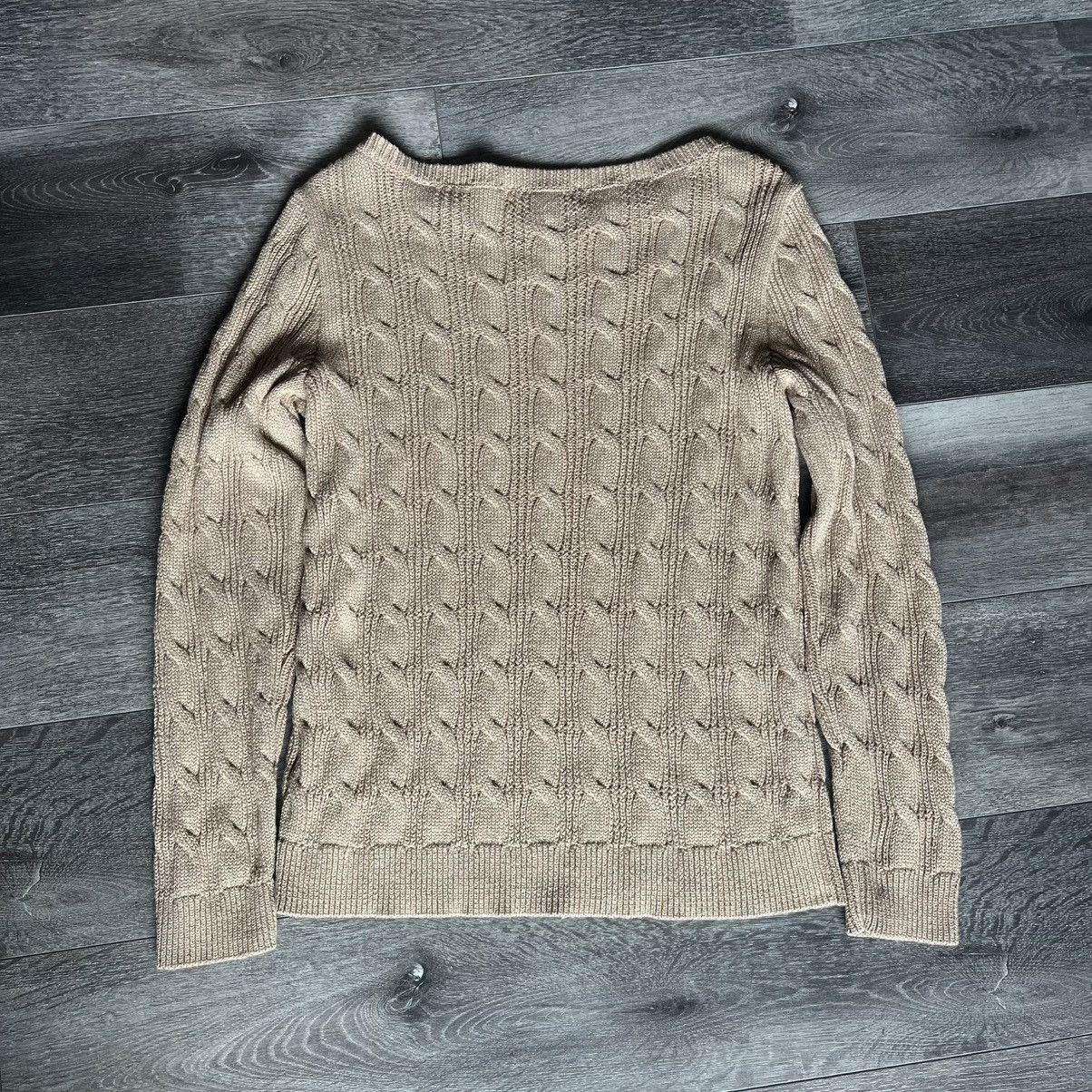 Lauren Ralph Lauren Lauren Ralph Lauren Black Label Gold Rope Cable Knit Sweater Size L / US 10 / IT 46 - 2 Thumbnail