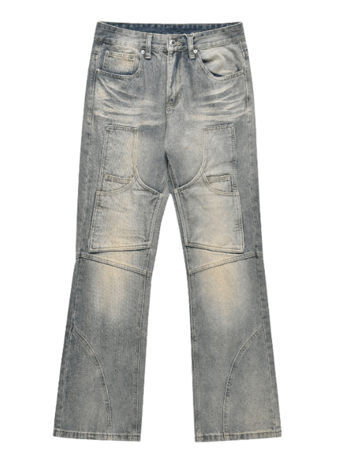 Japanese Brand × Jean American street distressed loose casual patchwork jeans Size US 32 / EU 48 - 5 Thumbnail