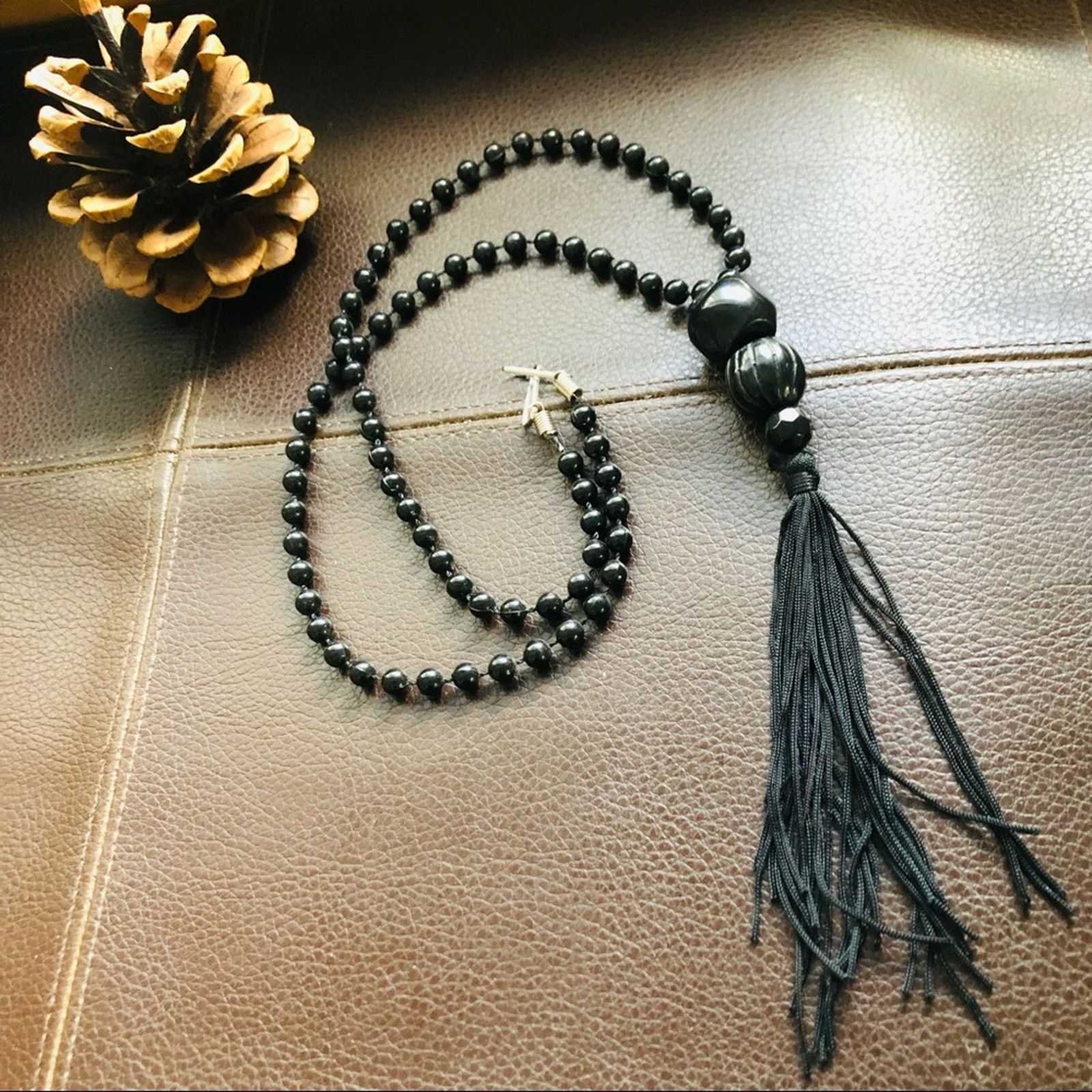 Vintage Vintage 70s black beaded fringe accent necklace Size ONE SIZE - 5 Thumbnail