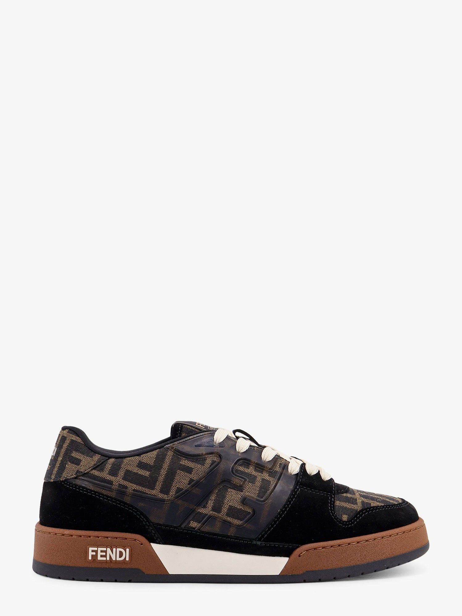 Fendi Multicolor Leather And Jacquard Fendi Flow Sneakers