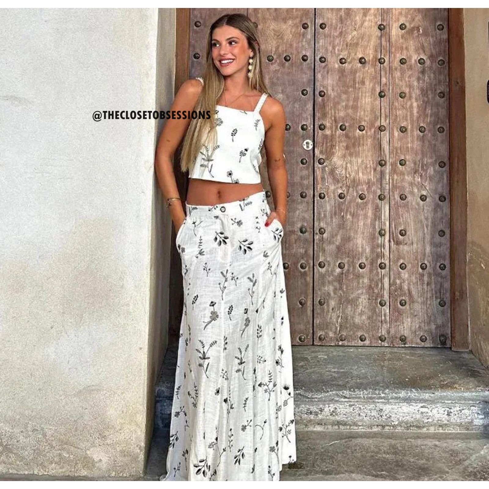 Zara ZARA BLOGGER FAVE! Co-Ord Set Tied Crop Top + Maxi Skirt NWT Size L / US 10 / IT 46 - 3 Thumbnail