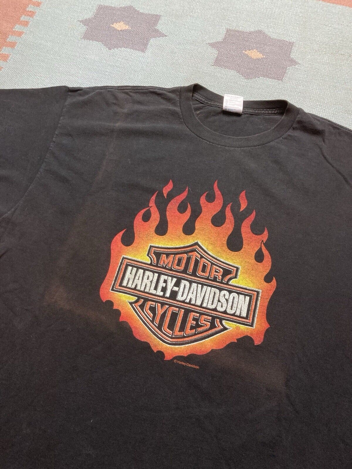 Harley Davidson × Vintage Vtg graphic t shirt Harley Davidson flames fire faded XXL Size US XXL / EU 58 / 5 - 3 Thumbnail