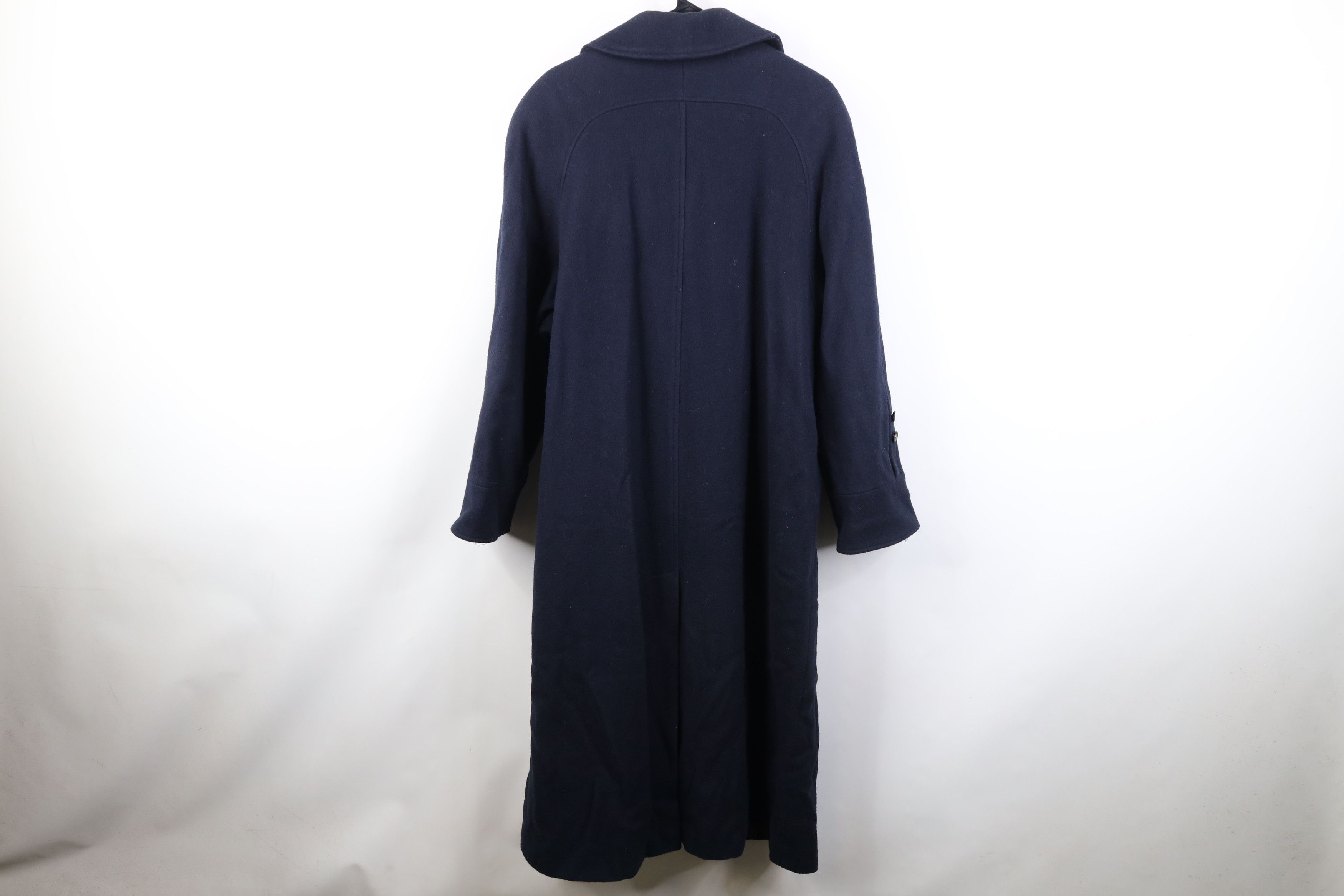 Vintage Vintage 90s Streetwear Wool Full Length Coat Jacket Blue Size XXL / US 16-18 / IT 52-54 - 13 Thumbnail