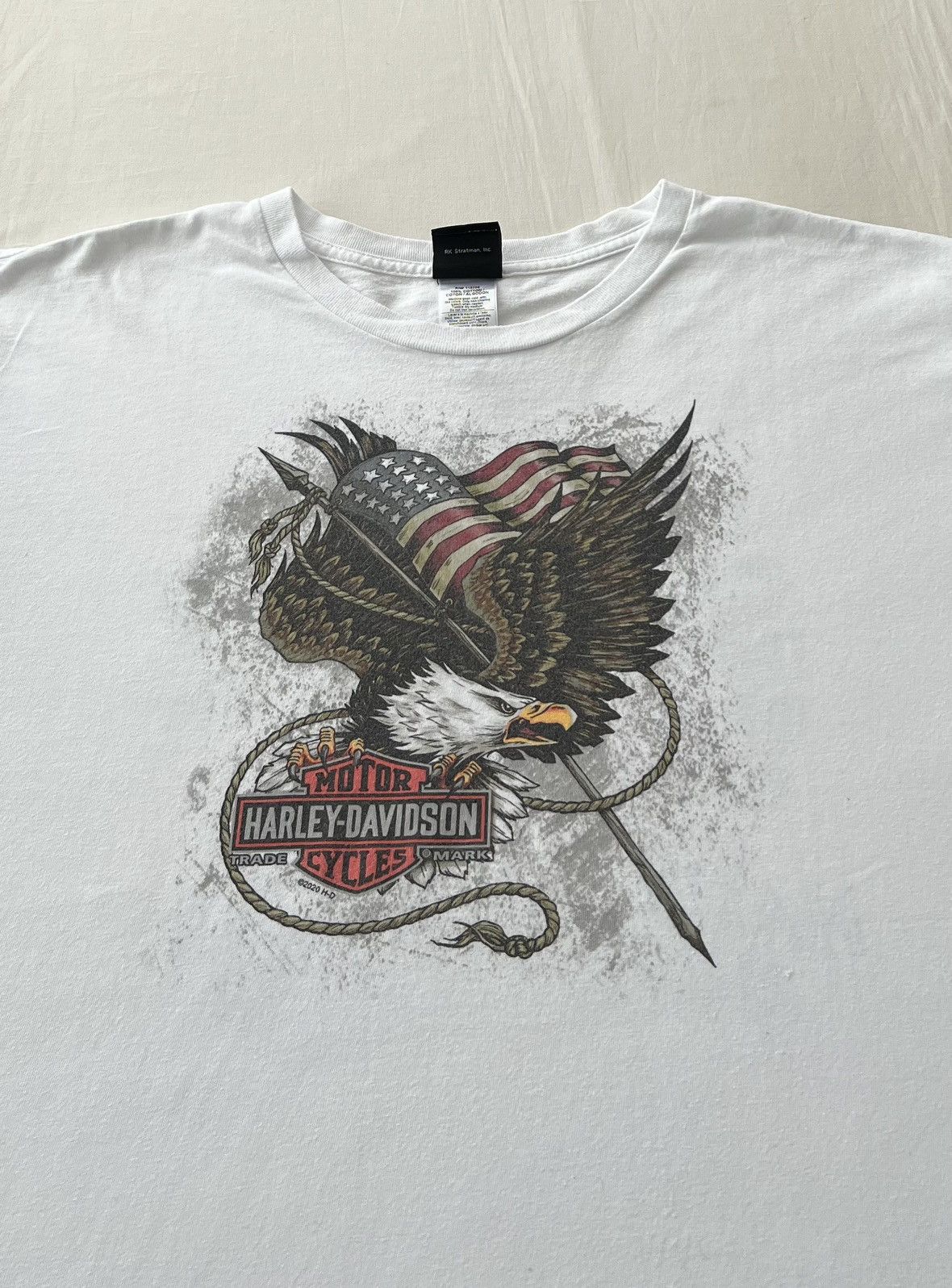 Harley Davidson Vintage 2020 Harley Davidson Eagle Switzerland White T-shirt Size US XXL / EU 58 / 5 - 3 Thumbnail