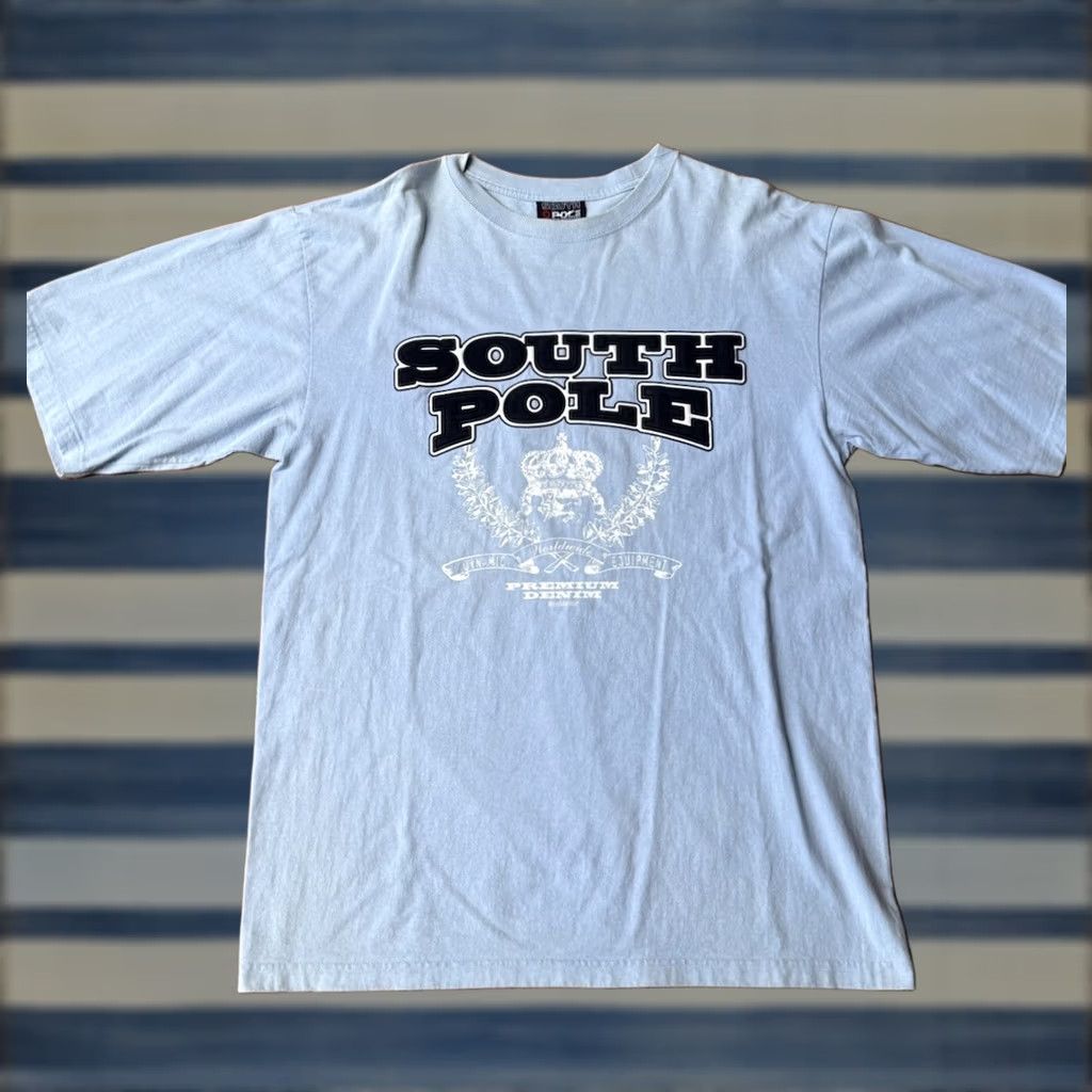Southpole VINTAGE South Pole Spellout T-Shirt Large Blue 90s Hip Hop Graphic Print Crew Neck Men Boys Size US L / EU 52-54 / 3 - 1 Thumbnail