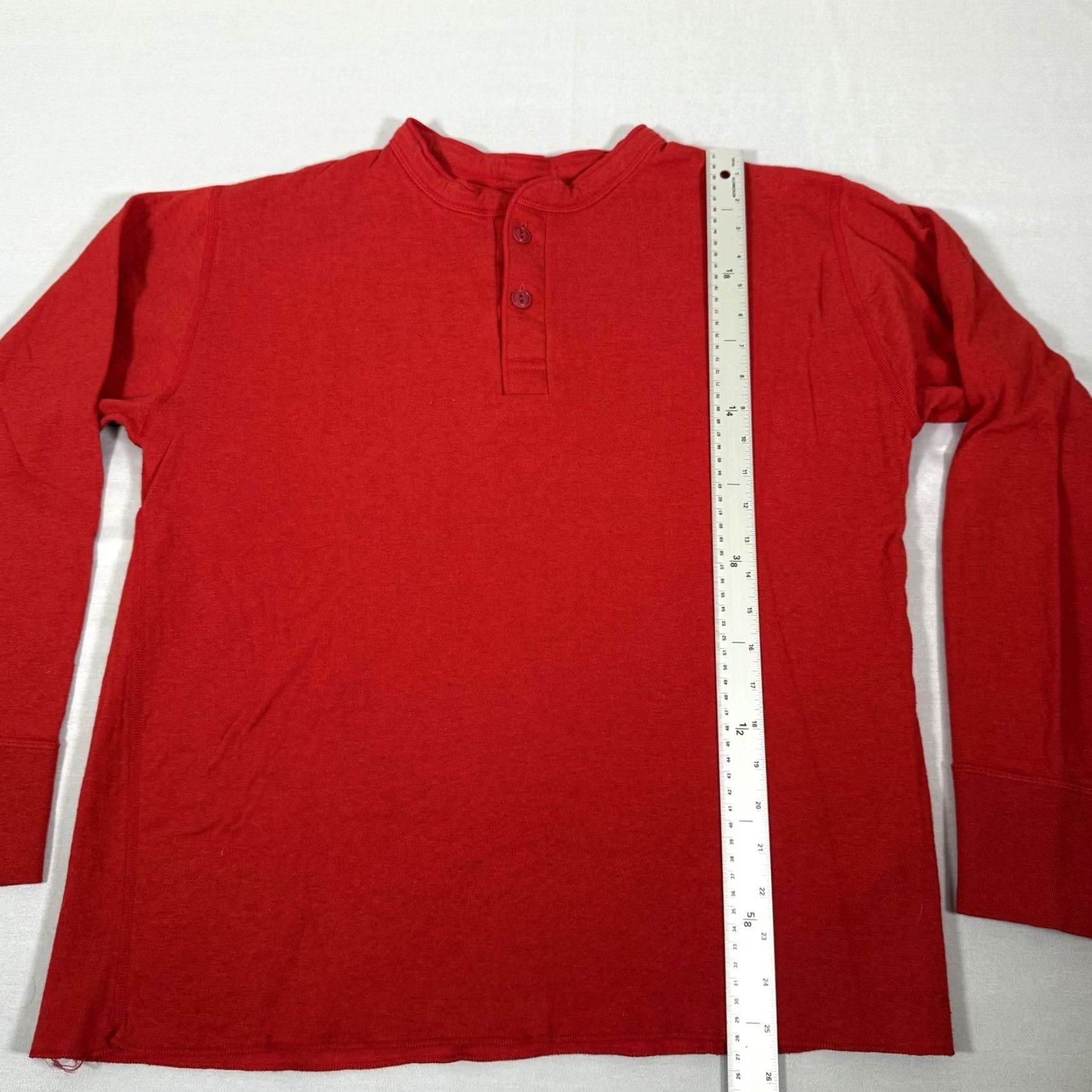 Vintage L.L.Bean Shirt Mens Large Red Thermal Henley Long Sleeve Outdoor Tee Size US L / EU 52-54 / 3 - 4 Thumbnail