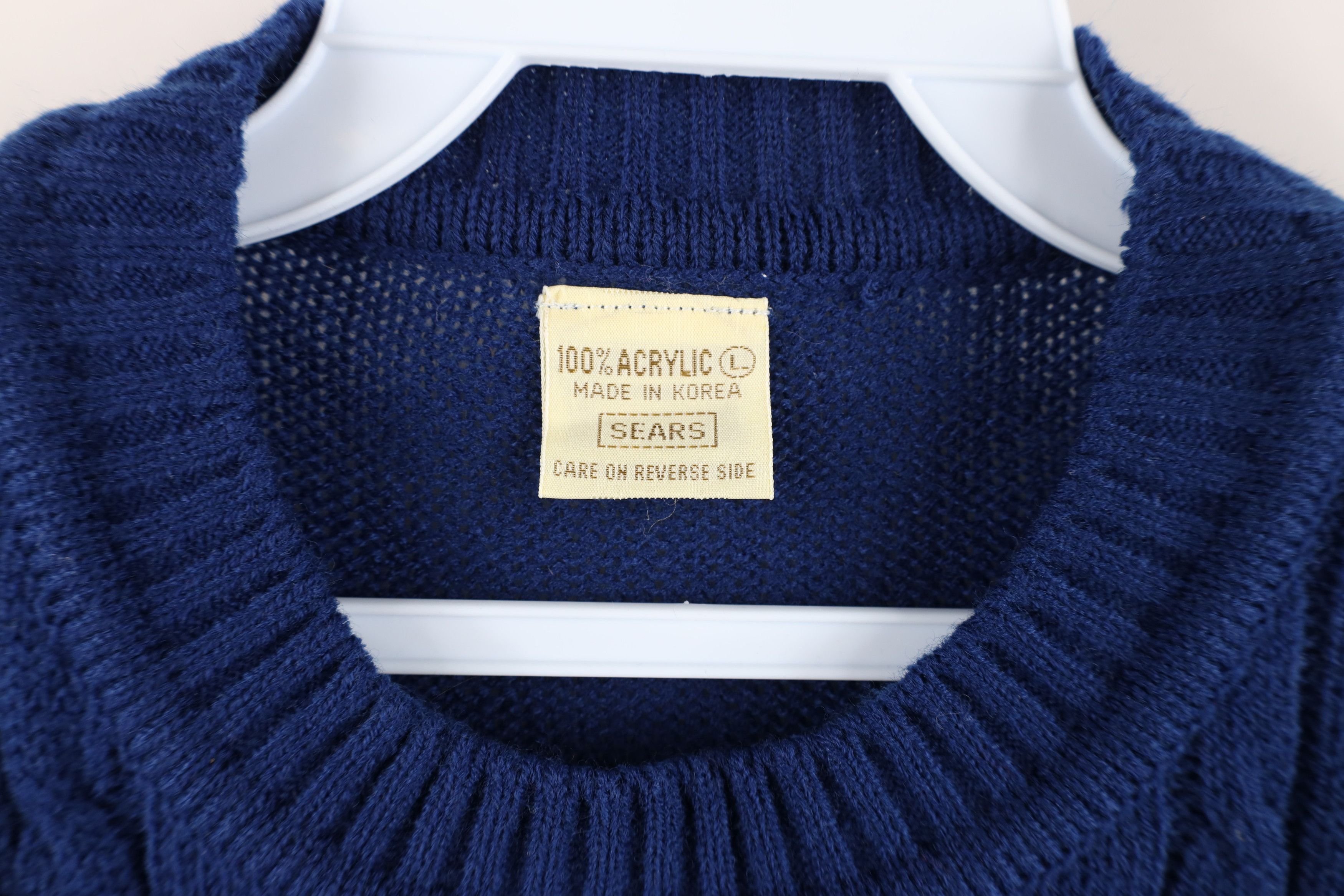 Vintage Vintage 70s Streetwear Chunky Cable Knit Crewneck Sweater Size L / US 10 / IT 46 - 4 Thumbnail