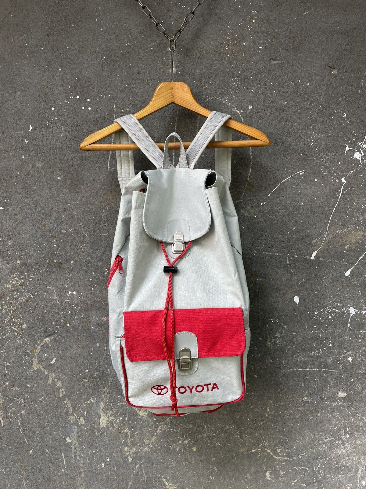 Japanese Brand × Vintage Toyota 70’s Archive Vintage Backpack Parachute Y2K Racing Size ONE SIZE - 6 Thumbnail