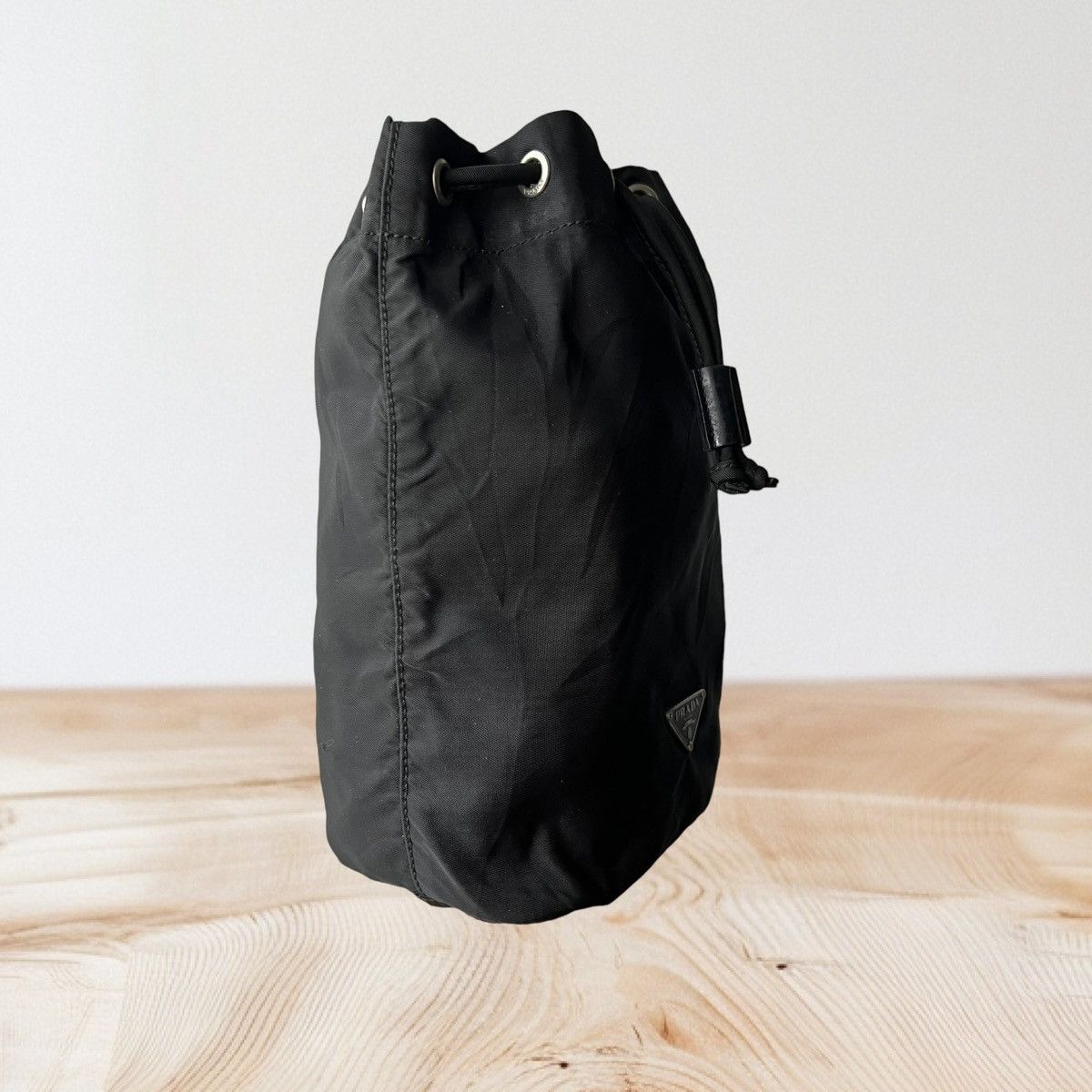 Prada Prada Black Tessuto Nylon Drawstring Pouch Size ONE SIZE - 3 Thumbnail