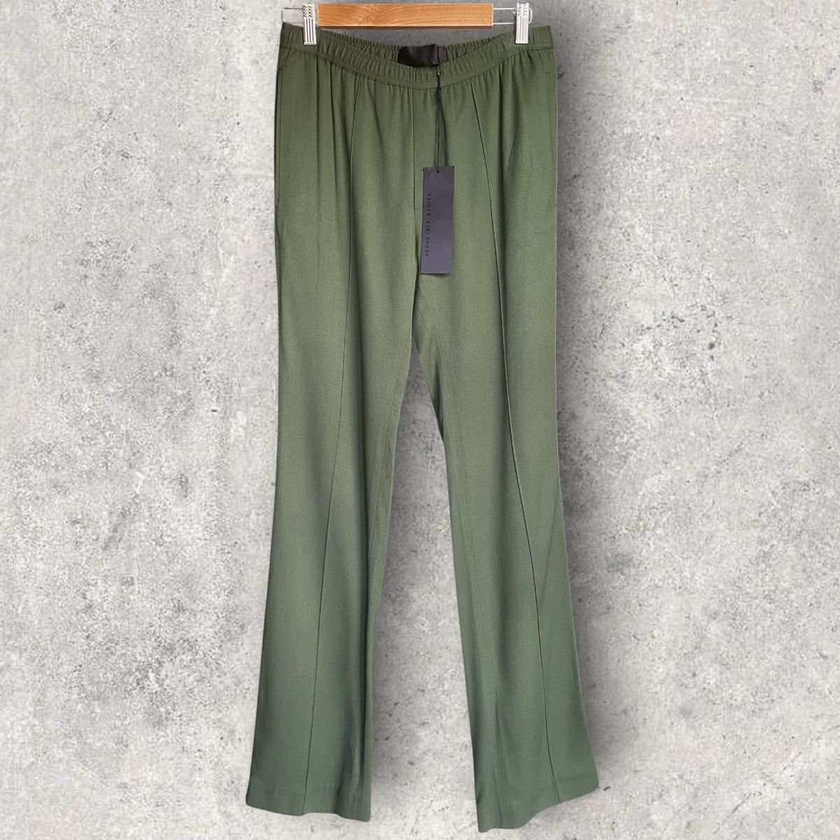 Haider Ackermann SS20 Khaki Green Elastic Waist Band Trousers Size US 32 / EU 48 - 1 Thumbnail
