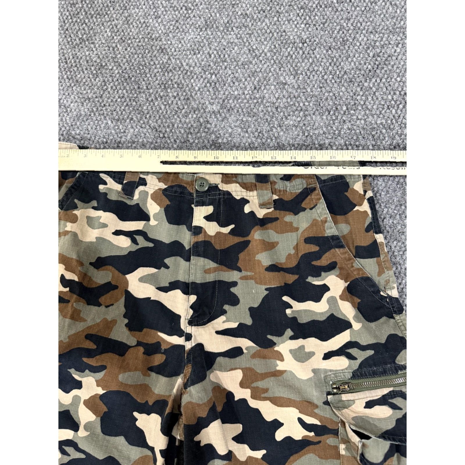 Bugle Boy Bugle Boy Cargo Shorts Mens 38 Green Camo Cotton Canvas Utility Pockets Size US 38 / EU 54 - 4 Thumbnail